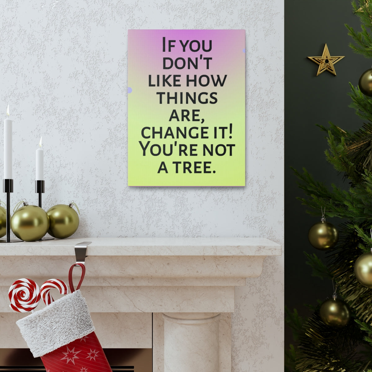 Scripture Walls Inspirational Wall Art You're Not A Tree Motivation Wall Decor for Home Office Gym Inspiring Success Quote Print Ready to Hang Unframed-Express Your Love Gifts