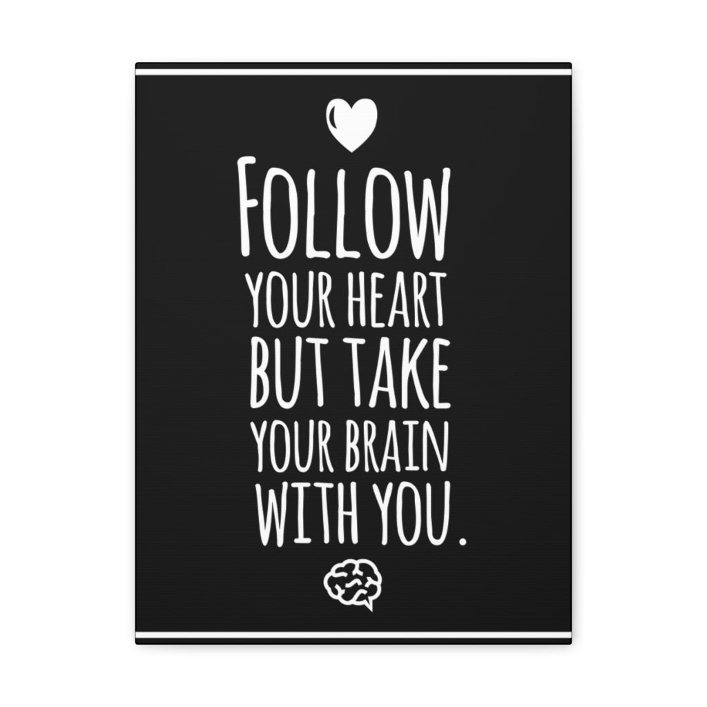 Scripture Walls Inspirational Wall Art Your Heart Your Brain Motivation Wall Decor for Home Office Gym Inspiring Success Quote Print Ready to Hang Unframed-Express Your Love Gifts