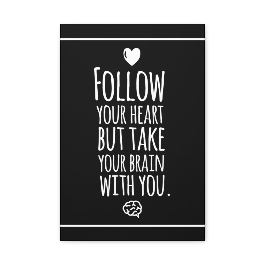 Scripture Walls Inspirational Wall Art Your Heart Your Brain Motivation Wall Decor for Home Office Gym Inspiring Success Quote Print Ready to Hang Unframed-Express Your Love Gifts