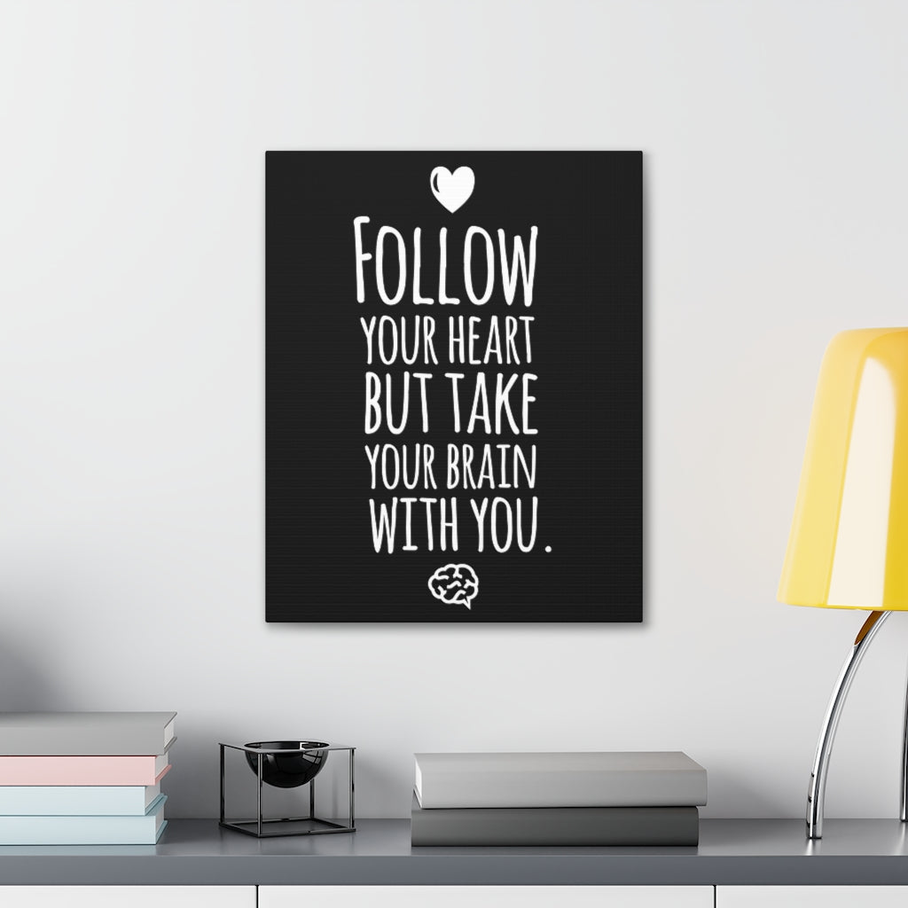 Scripture Walls Inspirational Wall Art Your Heart Your Brain Motivation Wall Decor for Home Office Gym Inspiring Success Quote Print Ready to Hang Unframed-Express Your Love Gifts