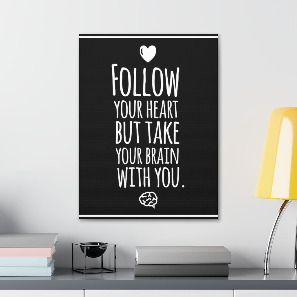Scripture Walls Inspirational Wall Art Your Heart Your Brain Motivation Wall Decor for Home Office Gym Inspiring Success Quote Print Ready to Hang Unframed-Express Your Love Gifts