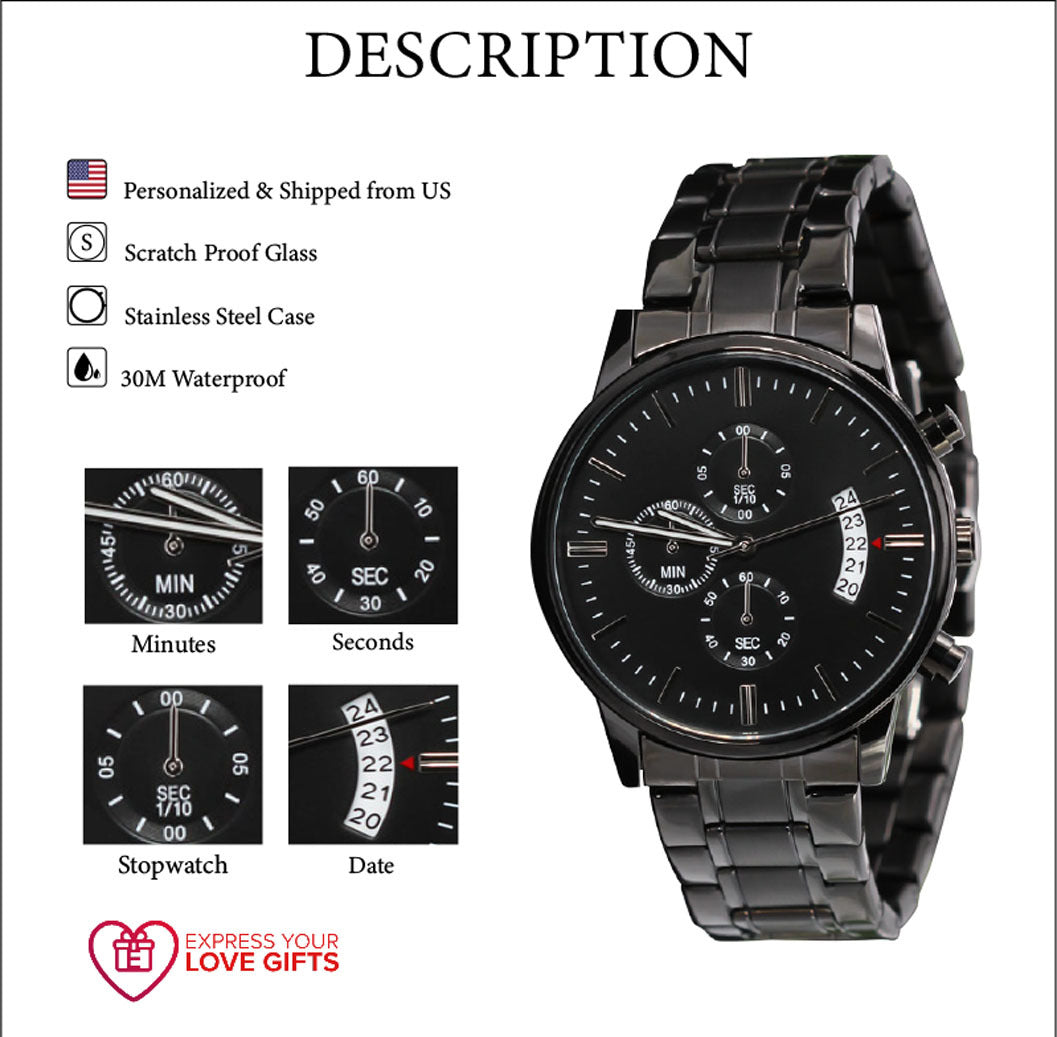 Killing Flames Engraved Multifunction Analog Stainless Steel Chronograph Men's Watch W Copper Dial-Express Your Love Gifts