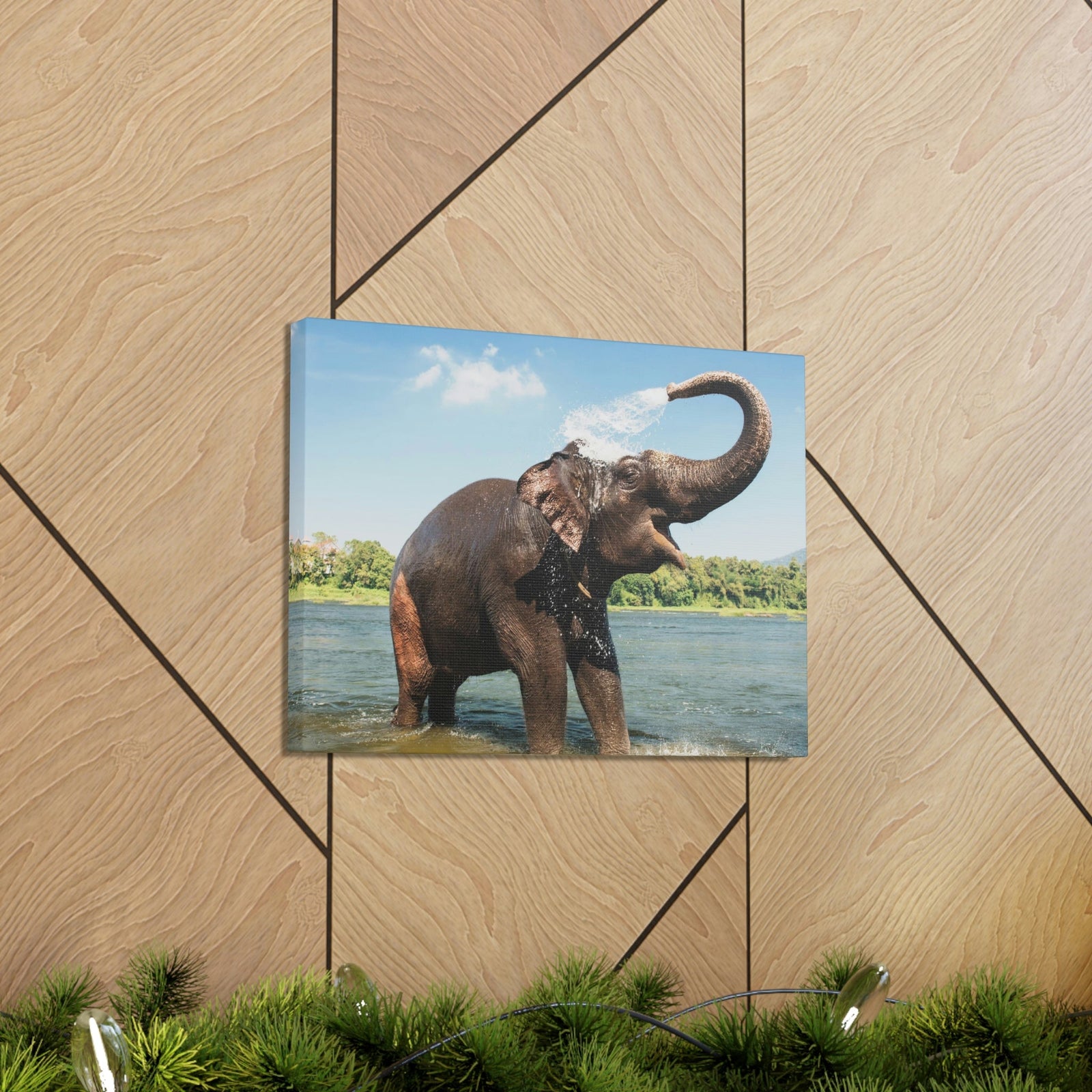 Scripture Walls Majestic Asian Elephant Art Majestic Asian Elephant Print Animal Wall Art Wildlife Canvas Prints Wall Art Ready to Hang Unframed-Express Your Love Gifts