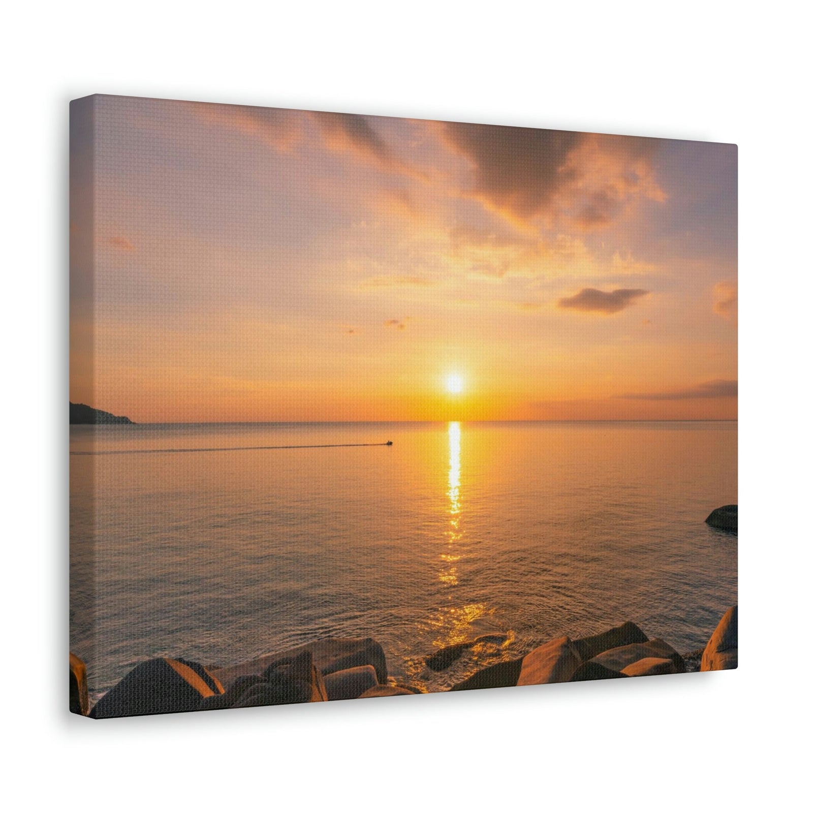Majestic Clouds Scene Beautiful Sky Sunset Beauty Nature Scene Over Sea Nature Wall Art Ready to Hang Unframed-Express Your Love Gifts