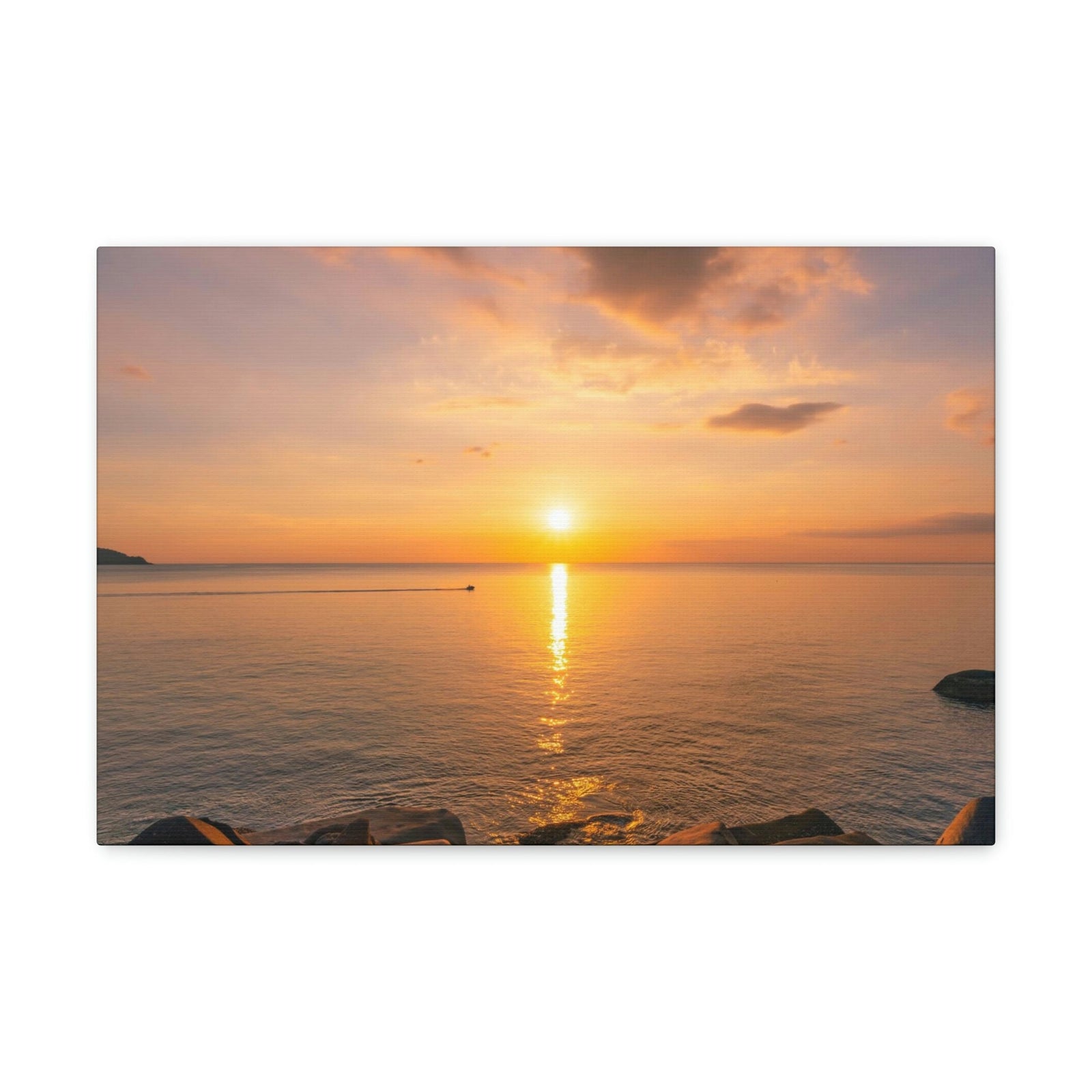 Majestic Clouds Scene Beautiful Sky Sunset Beauty Nature Scene Over Sea Nature Wall Art Ready to Hang Unframed-Express Your Love Gifts