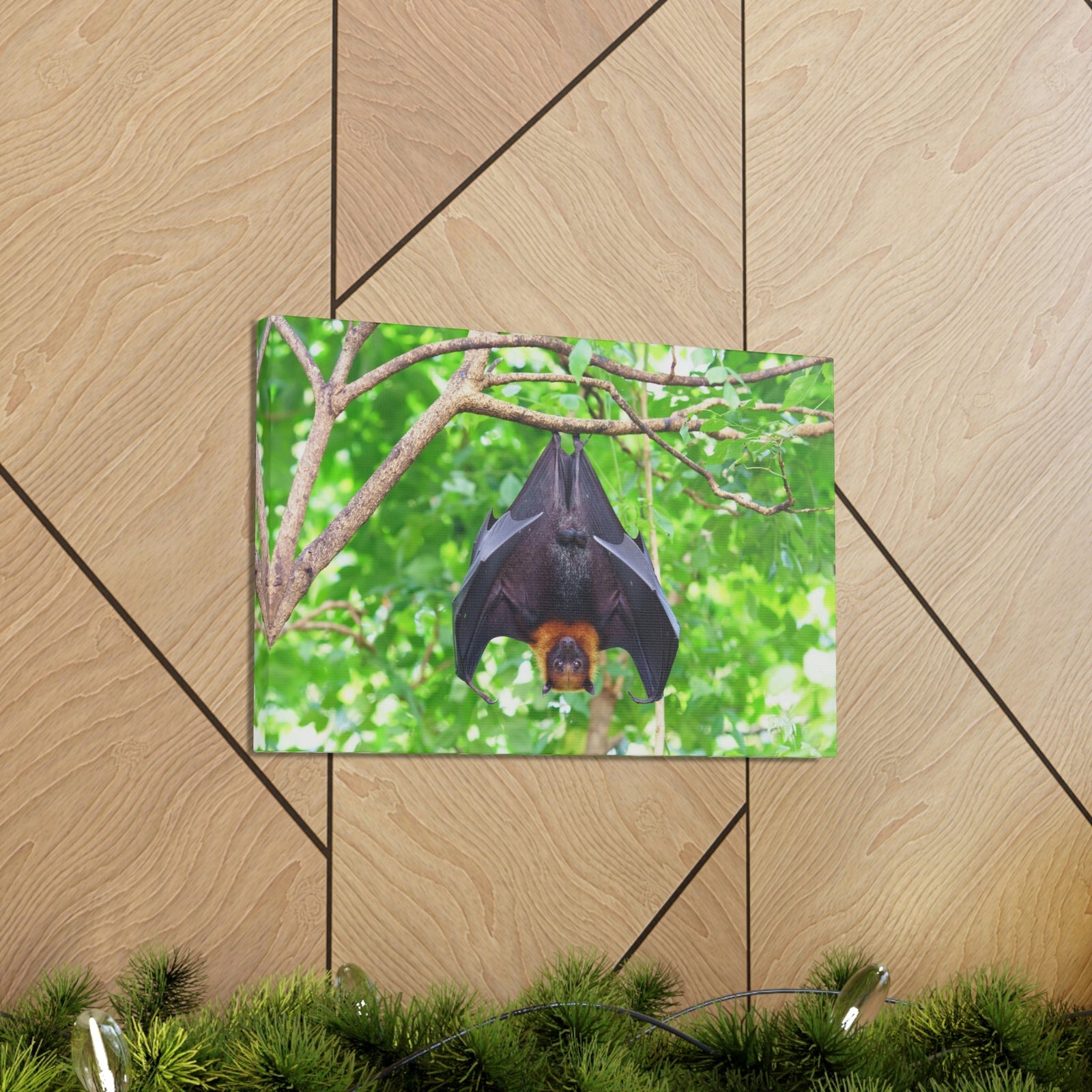 Majestic Fruit Bat Hanging on a Tree in the Forest Unframed-Express Your Love Gifts