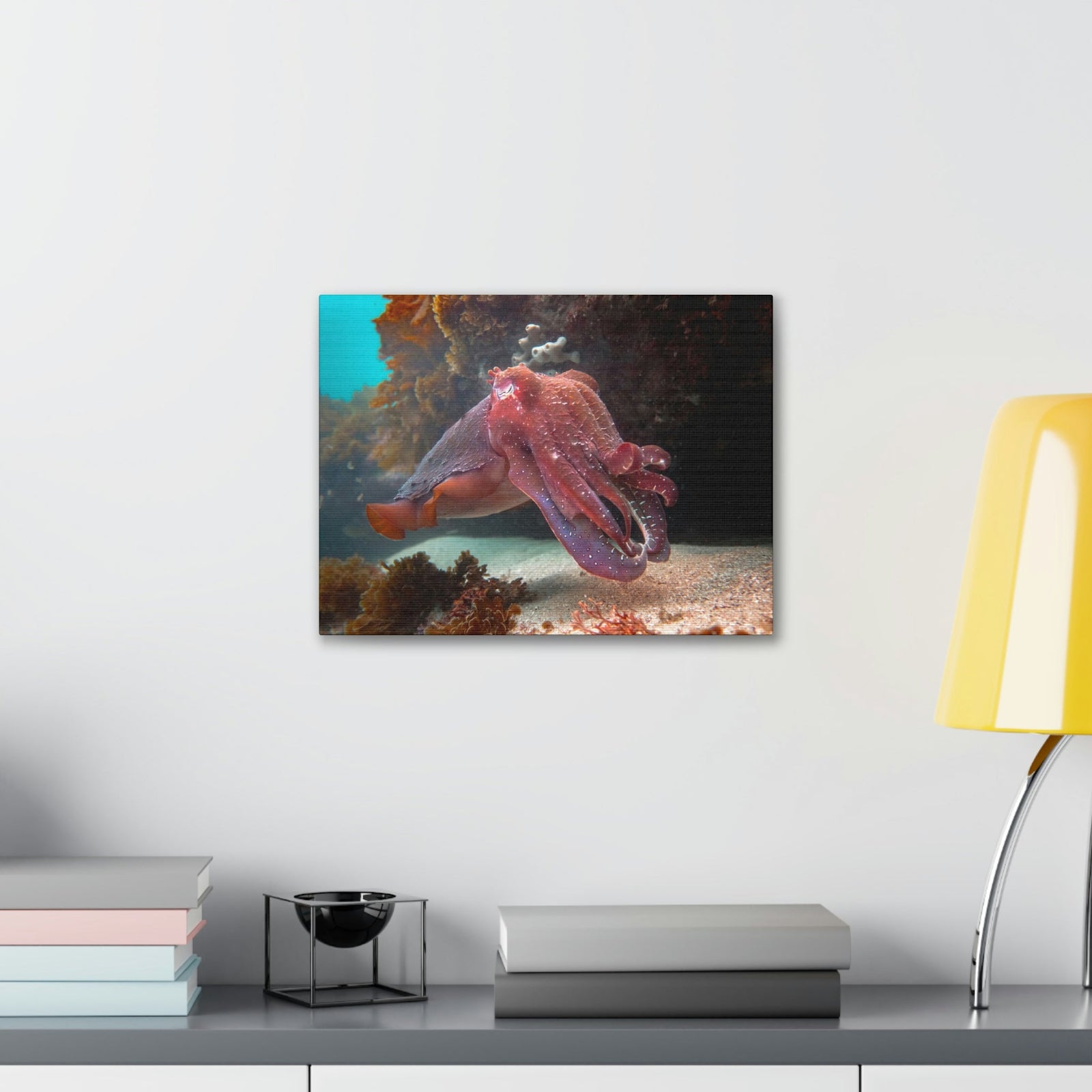 Scripture Walls Majestic Giant Cuttlefish Floating in the Ocean Print Animal Wall Art Wildlife Canvas Prints Wall Art Ready to Hang Unframed-Express Your Love Gifts