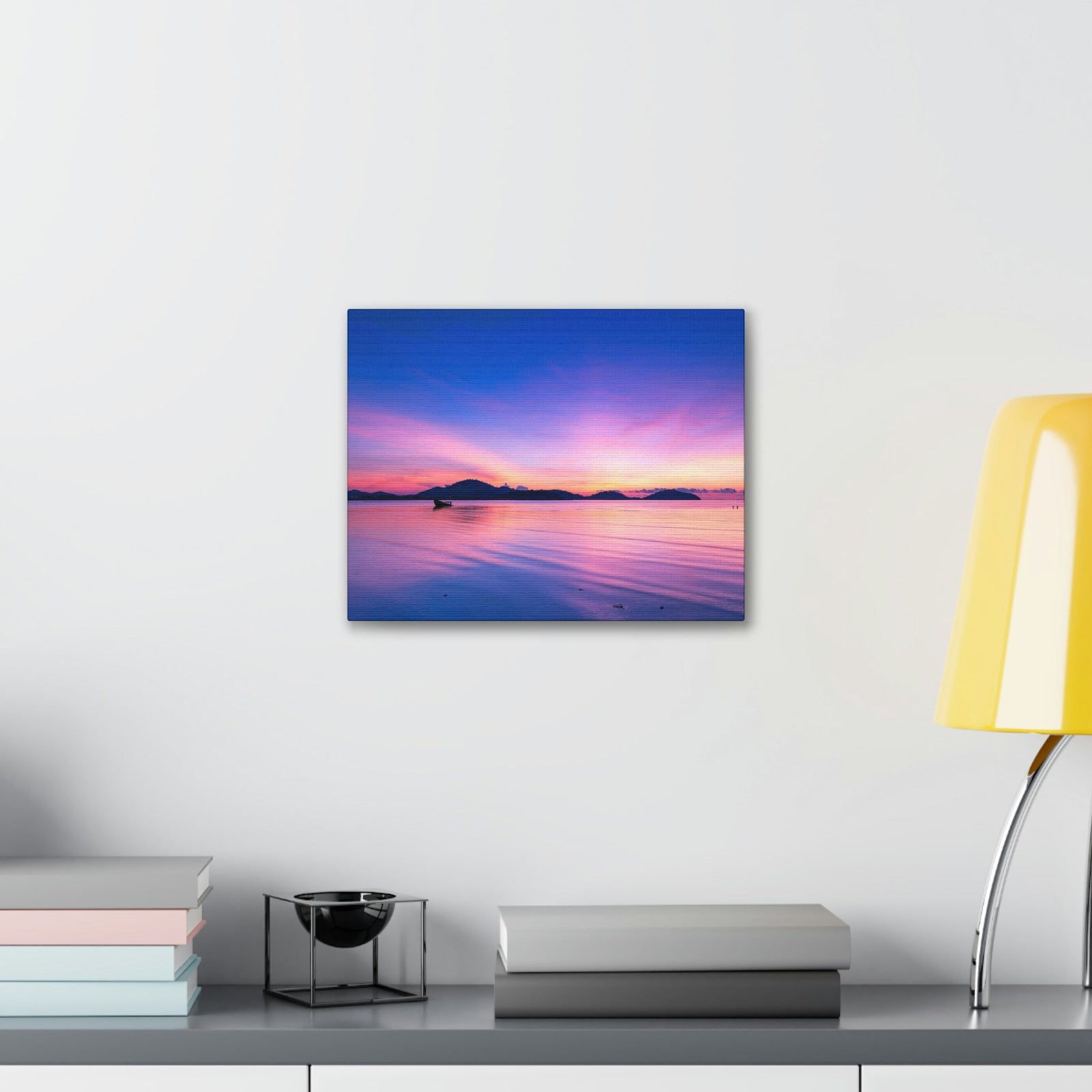 Majestic Sunset Over the Sea Scene Beautiful Engaging and Impressive Beauty Nature Scene Reflection in the Tropical Sea Wall Art Ready to Hang Unframed-Express Your Love Gifts