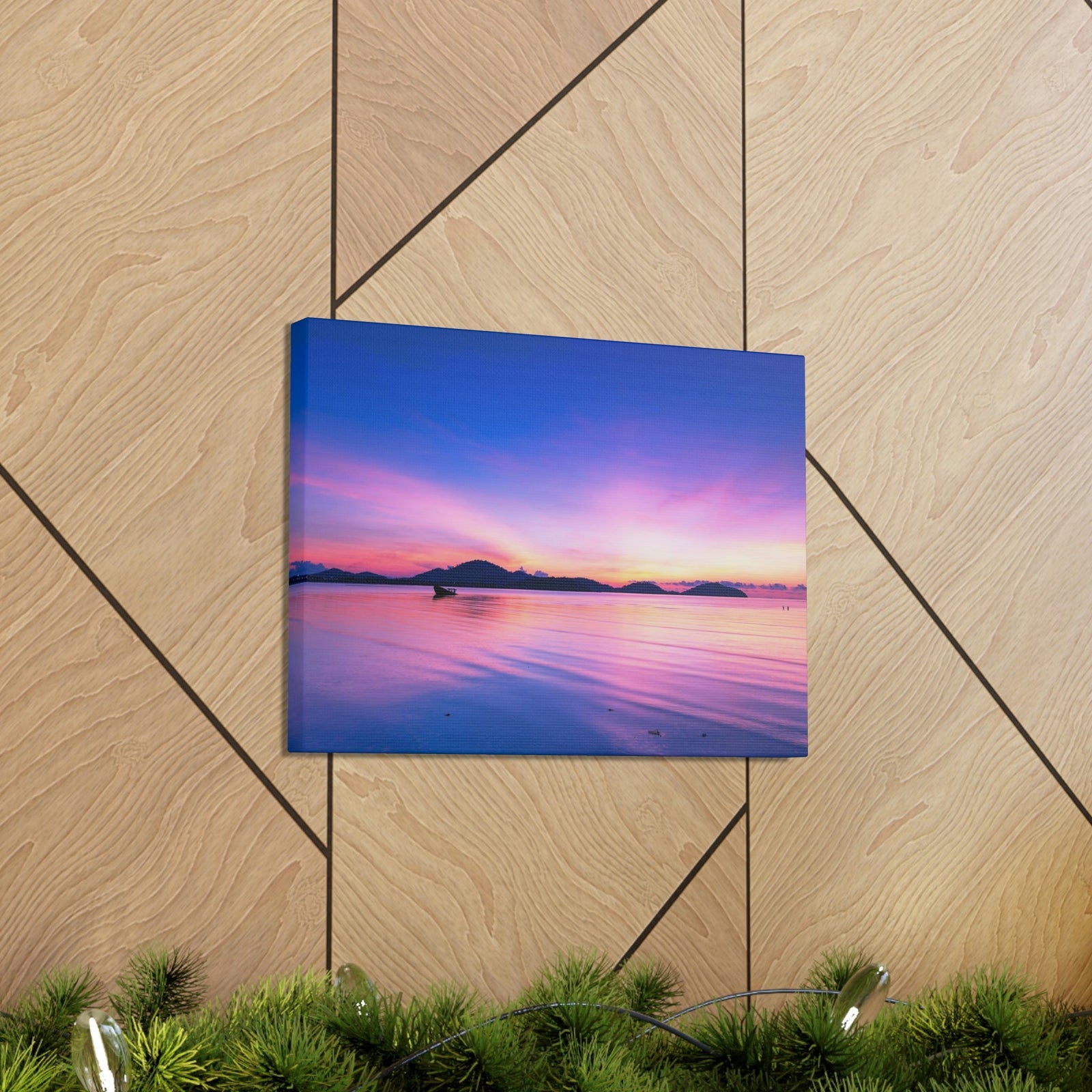 Majestic Sunset Over the Sea Scene Beautiful Engaging and Impressive Beauty Nature Scene Reflection in the Tropical Sea Wall Art Ready to Hang Unframed-Express Your Love Gifts