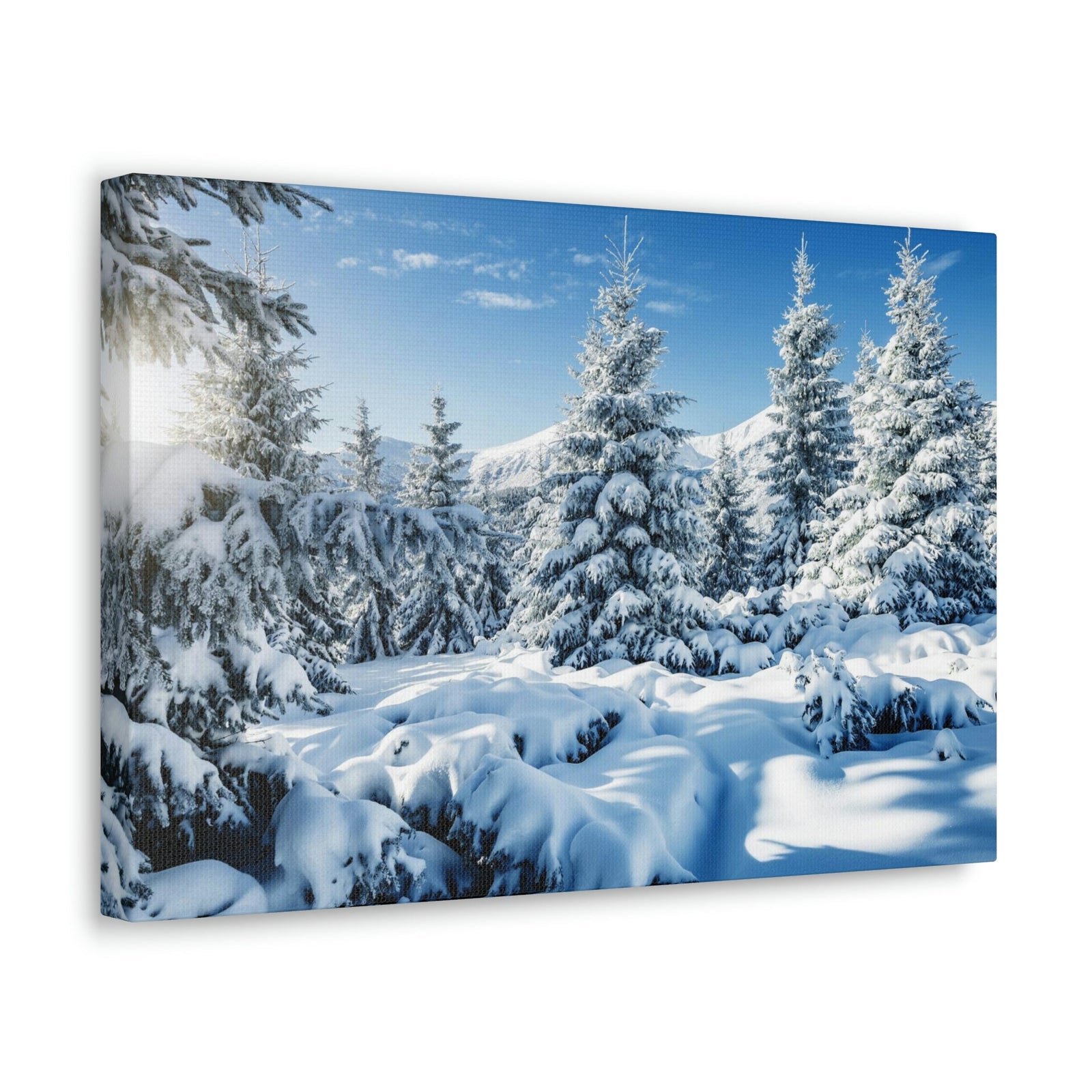 Majestic Winter Snow Scene Beautiful Picturesque and Gorgeous Wintry Beauty Nature Scene White Spruces Glowing by Sunlight Wall Art Ready to Hang Unframed-Express Your Love Gifts