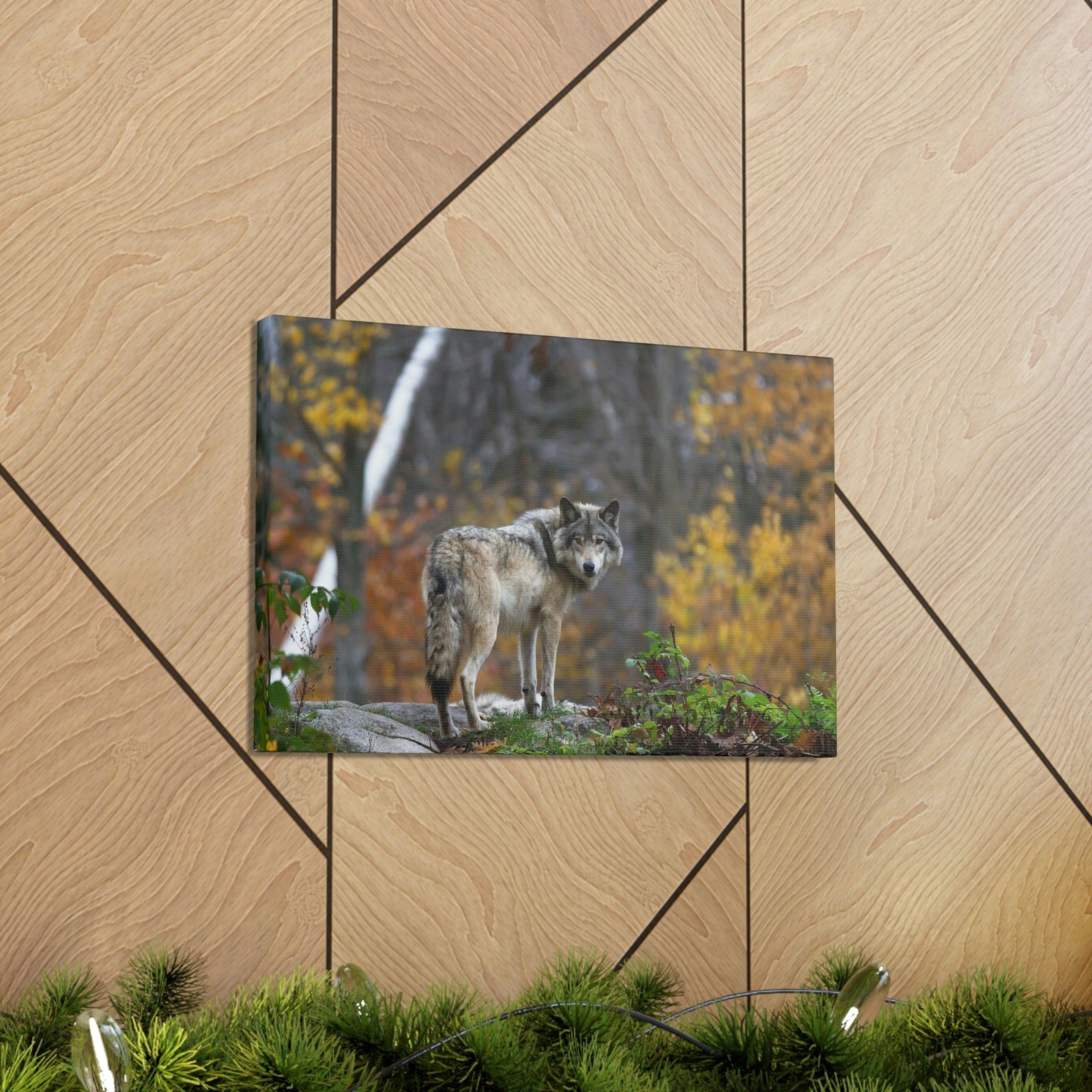 Scripture Walls Majestic Wolf Art Majestic Wolf Print Animal Wall Art Wildlife Canvas Prints Wall Art Ready to Hang Unframed-Express Your Love Gifts