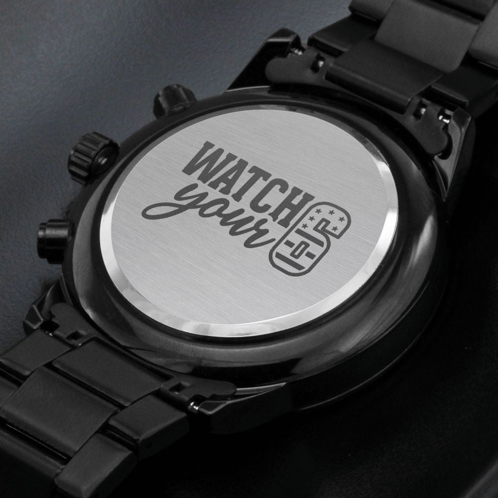 Men's Watch Your Six Engraved Multifunction Policeman Men's Watch Stainless Steel W Copper Dial-Express Your Love Gifts