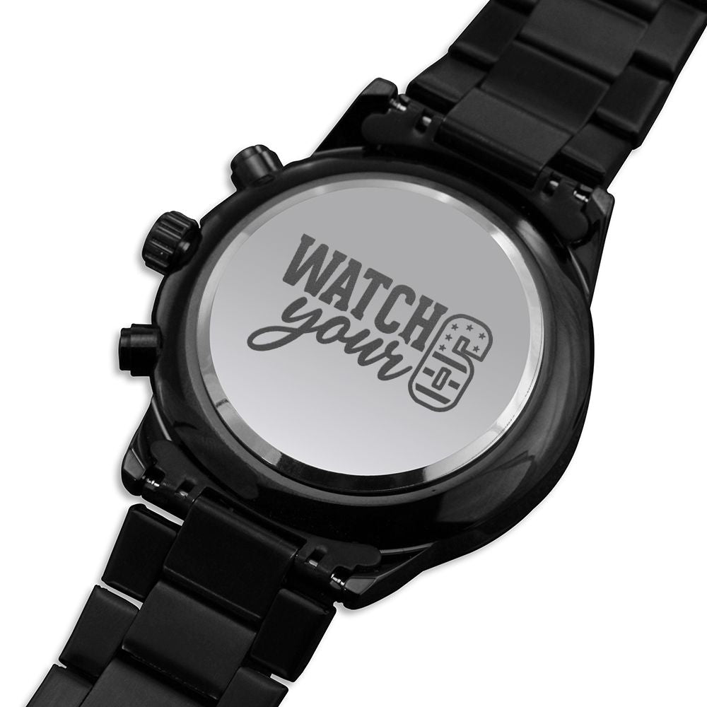 Men's Watch Your Six Engraved Multifunction Policeman Men's Watch Stainless Steel W Copper Dial-Express Your Love Gifts