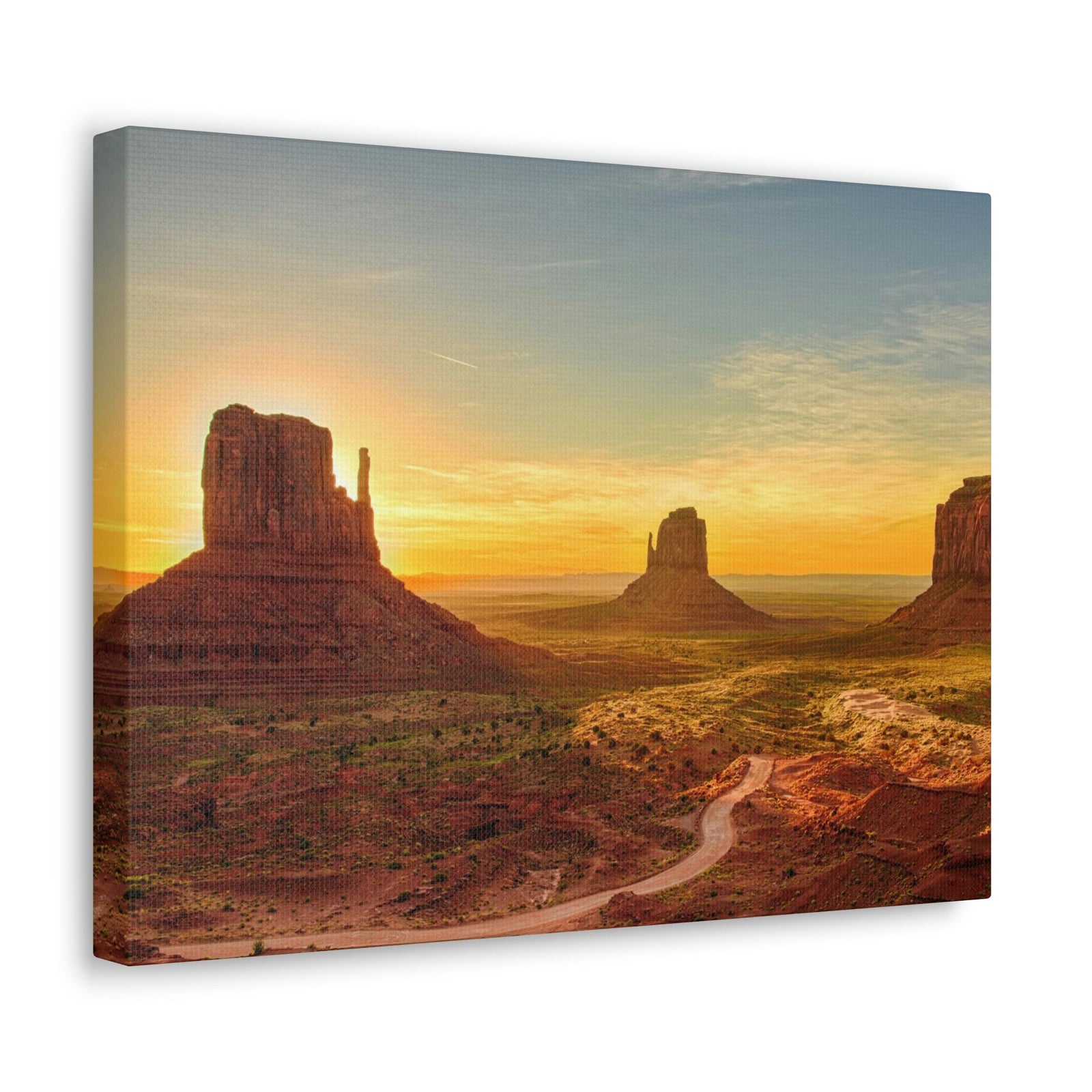 Mesmerizing Sunrise at the Valley Scene Beautiful Astounding and Incredible Beauty Nature Scene Big Rocks and Sun Wall Art Ready to Hang Unframed-Express Your Love Gifts