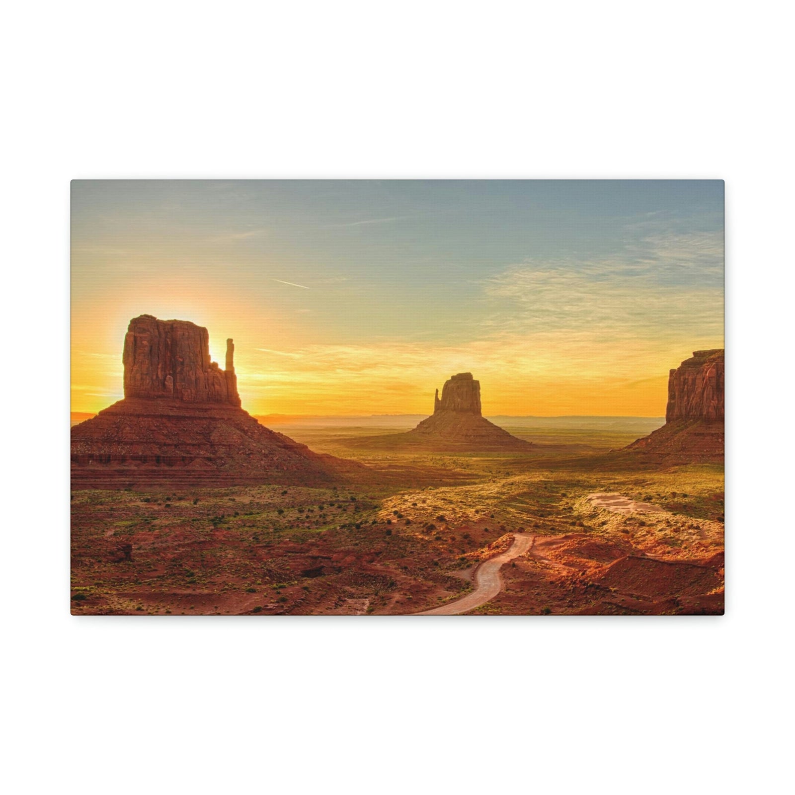 Mesmerizing Sunrise at the Valley Scene Beautiful Astounding and Incredible Beauty Nature Scene Big Rocks and Sun Wall Art Ready to Hang Unframed-Express Your Love Gifts