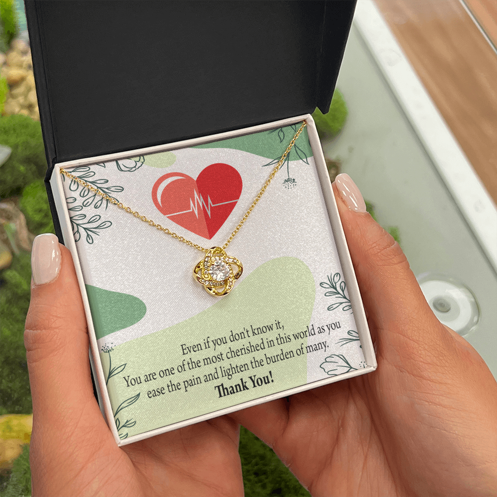 Most Cherished Healthcare Medical Worker Nurse Appreciation Gift Necklace Medical Infinity Knot Necklace Message Card-Express Your Love Gifts