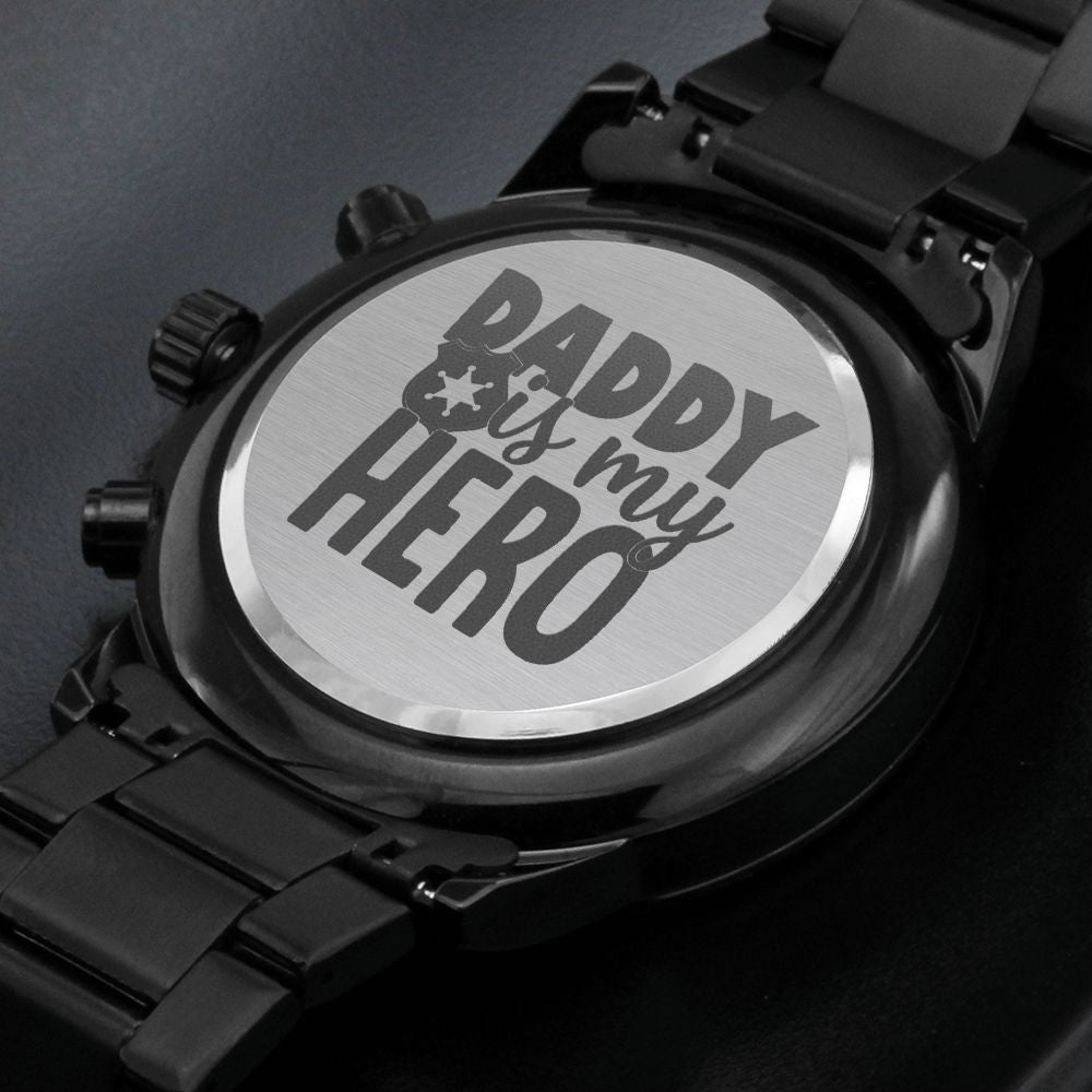 My Hero Police Engraved Multifunction Policeman Men's Watch Stainless Steel W Copper Dial-Express Your Love Gifts