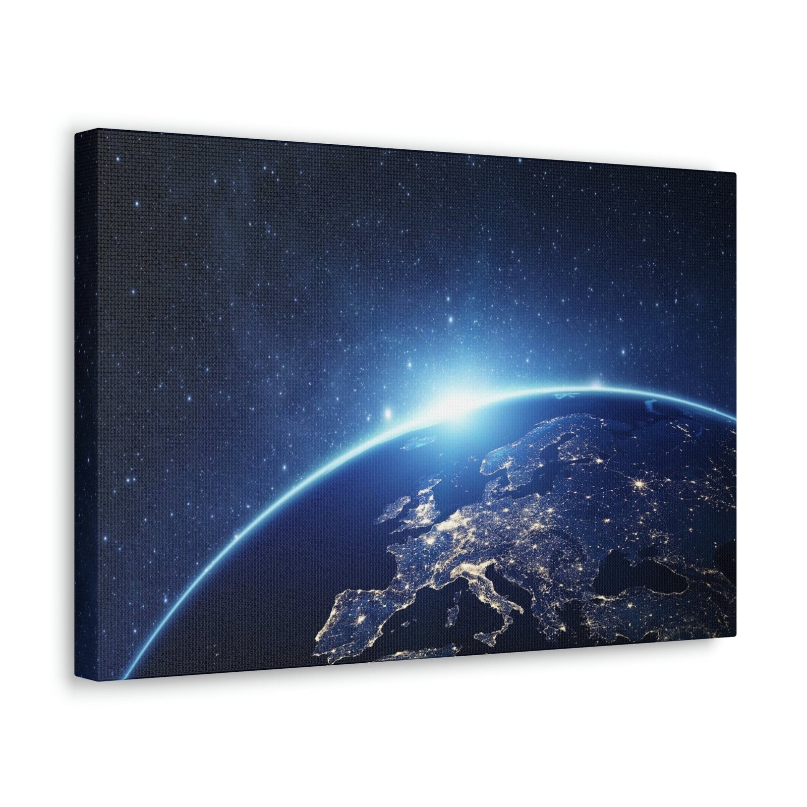 Night View of Earth in Space Scene Beautiful Marvelous and Incredible View Beauty Nature Scene Night Light of Earth Wall Art Ready to Hang Unframed-Express Your Love Gifts