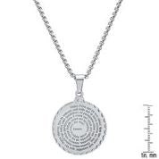 Notre Pere French Prayer Round Pendant Stainless Steel Necklace-Express Your Love Gifts