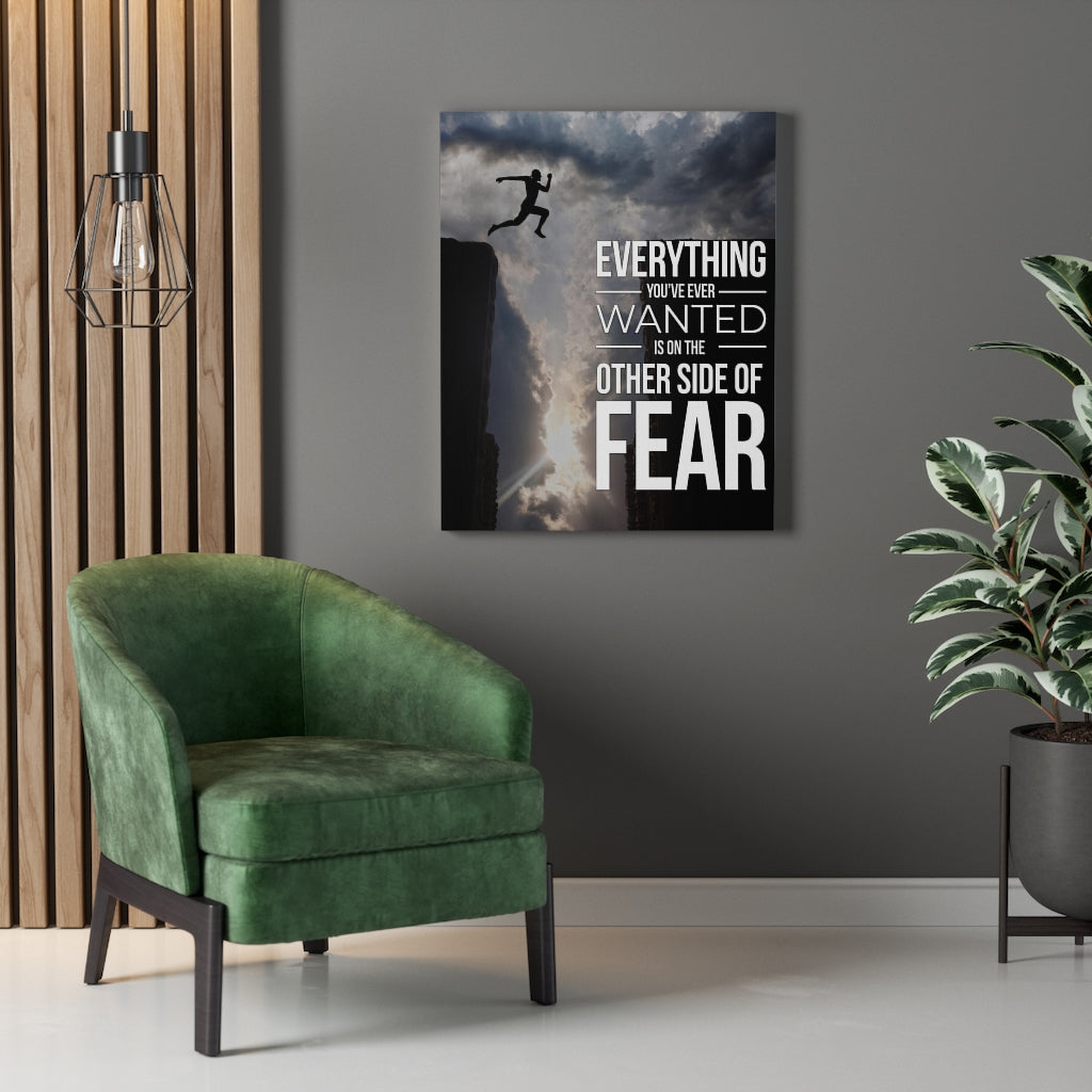 Scripture Walls Other Side of Fear Motivational Verse Inspirational Wall Decor for Home Office Gym Inspiring Success Quote Print Ready to Hang-Home Decor-Inspiring Wall Art Housewarming Gift Unframed-Express Your Love Gifts