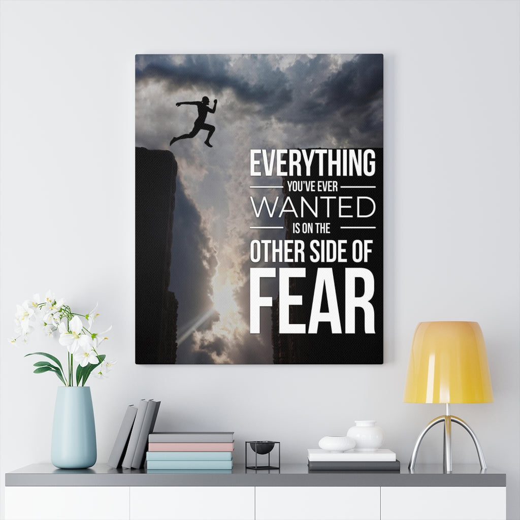 Scripture Walls Other Side of Fear Motivational Verse Inspirational Wall Decor for Home Office Gym Inspiring Success Quote Print Ready to Hang-Home Decor-Inspiring Wall Art Housewarming Gift Unframed-Express Your Love Gifts