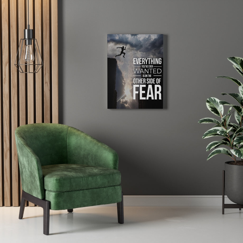 Scripture Walls Other Side of Fear Motivational Verse Inspirational Wall Decor for Home Office Gym Inspiring Success Quote Print Ready to Hang-Home Decor-Inspiring Wall Art Housewarming Gift Unframed-Express Your Love Gifts