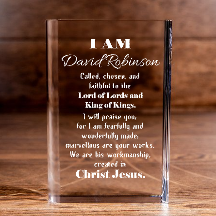 Called Chosen in Christ's Workmanship Laser Engraved Crystal Book - Elegant Religious Gift for Devoted Believers Personalized Christian Gift-Express Your Love Gifts