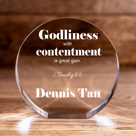 1 Timothy 6:6 Godliness Circle Cut Crystal Personalized Religious Present Christian Gift-Express Your Love Gifts