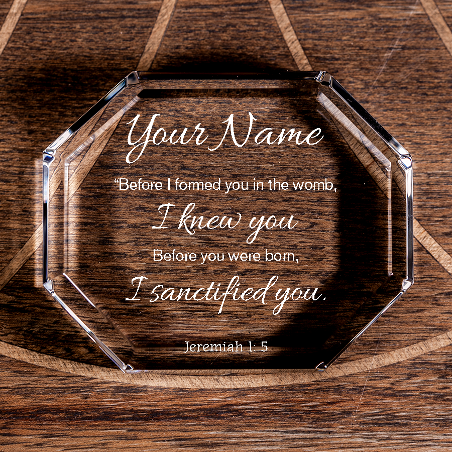 Jeremiah 1:5 I Sanctified You Octagonal Paperweight Personalized Christian Gift-Express Your Love Gifts