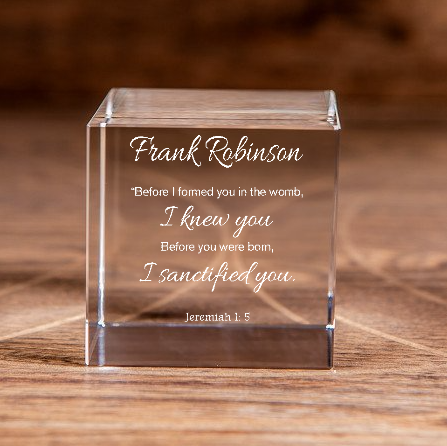 Jeremiah 1:5 I Sanctified You Square Cut Crystal Cube Personalized Christian Gift-Express Your Love Gifts