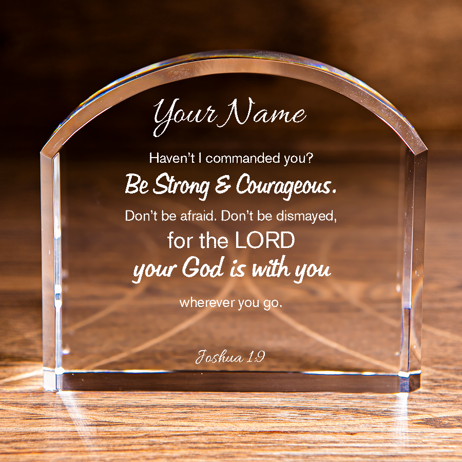 Joshua 1:9 Be Bold & Brave Top Crystal Personalized Christian Gift-Express Your Love Gifts