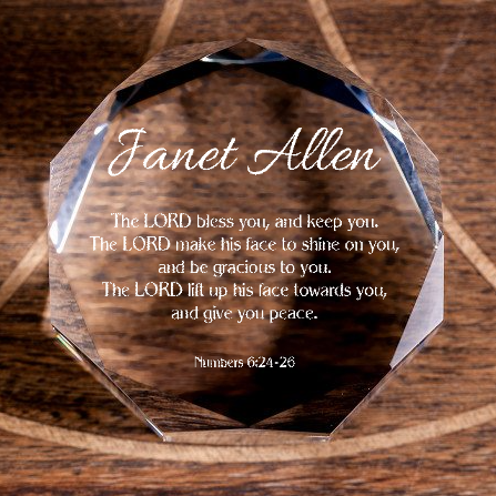 Numbers 6:24-26 You Octagonal Crystal Puck The Lord Bless Personalized Christian Gift-Express Your Love Gifts