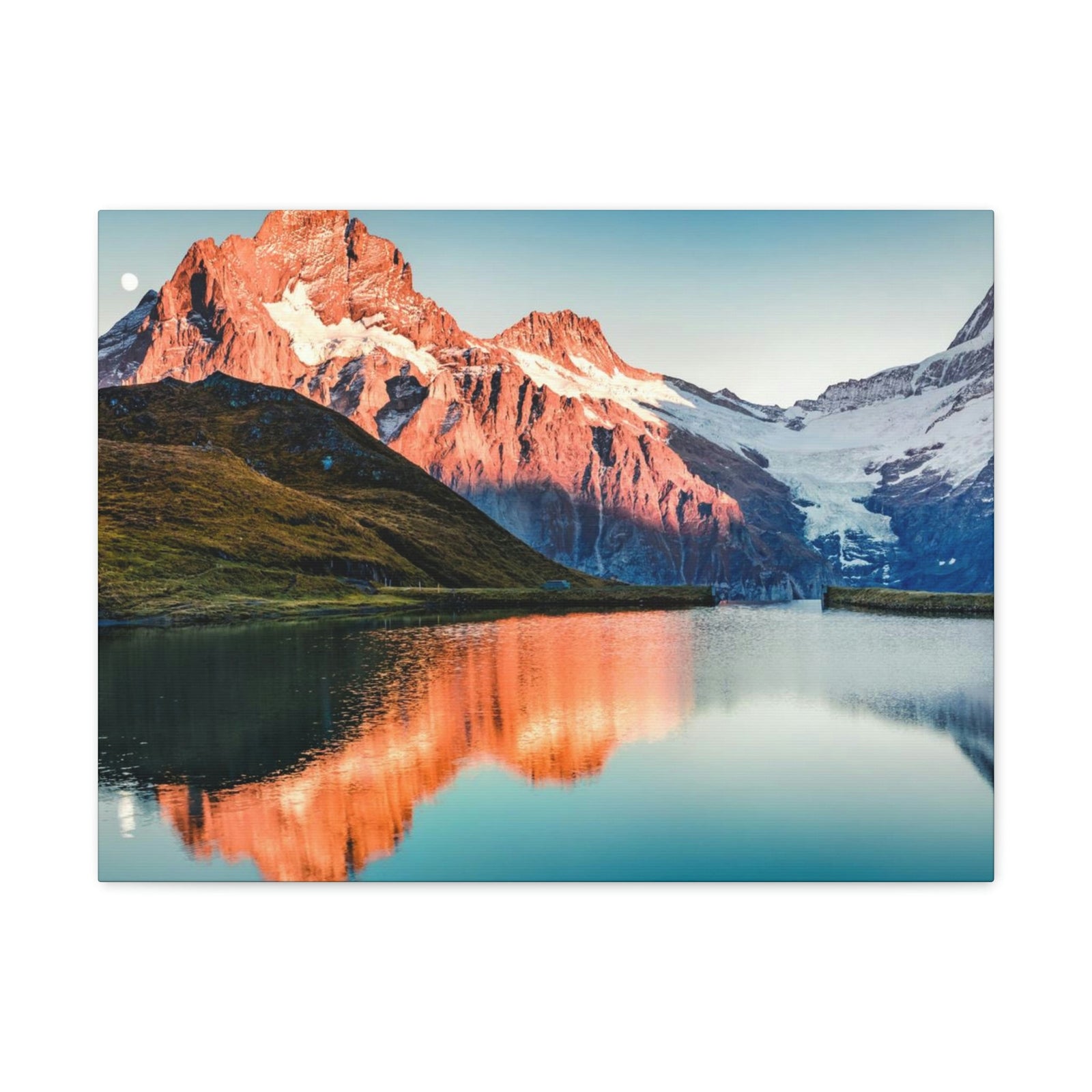 Picturesque Autumn Sunset in Alps Scene Beautiful Incredible Lake View Beauty Nature Scene Snowy Mountains and Lake Wall Art Ready to Hang Unframed-Express Your Love Gifts