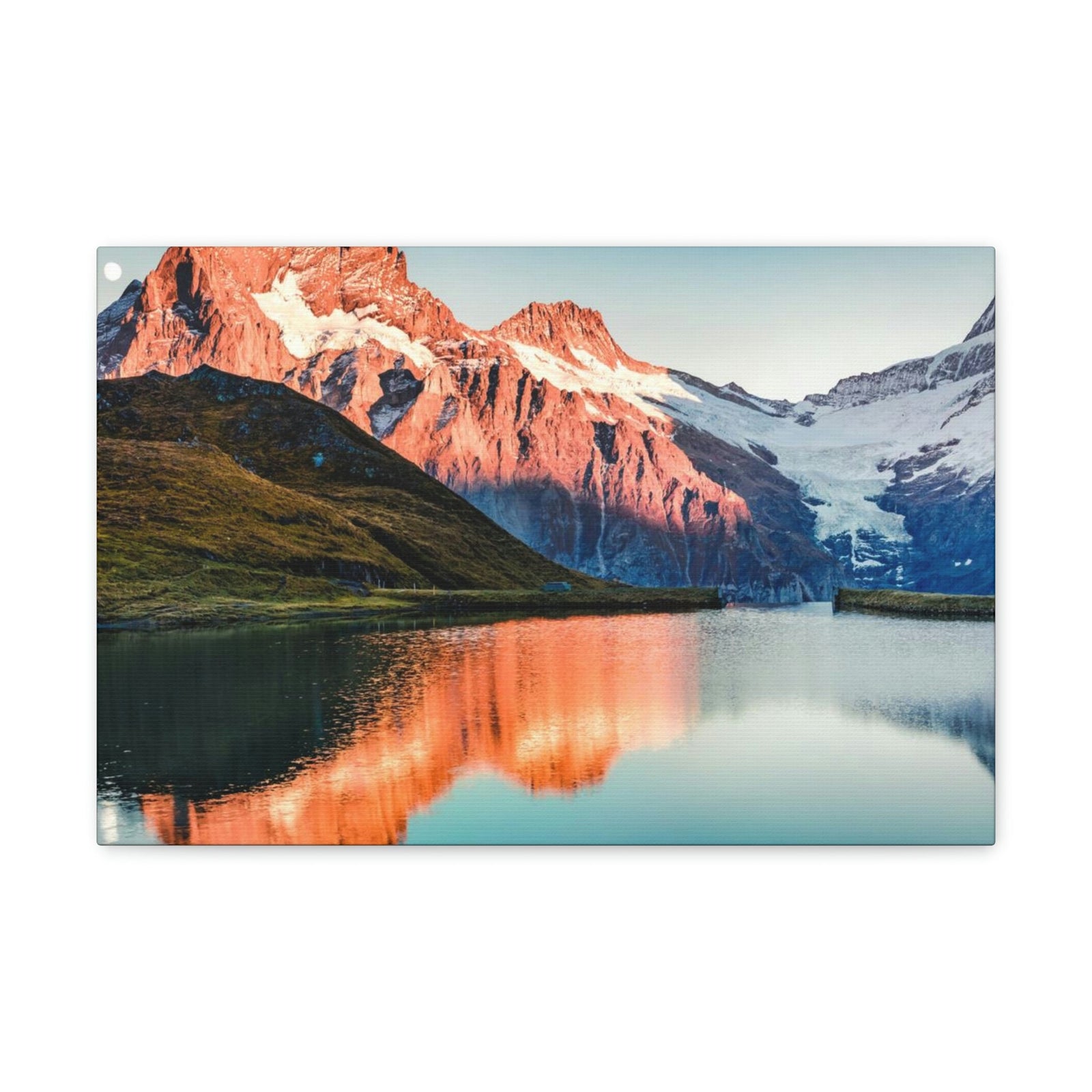 Picturesque Autumn Sunset in Alps Scene Beautiful Incredible Lake View Beauty Nature Scene Snowy Mountains and Lake Wall Art Ready to Hang Unframed-Express Your Love Gifts