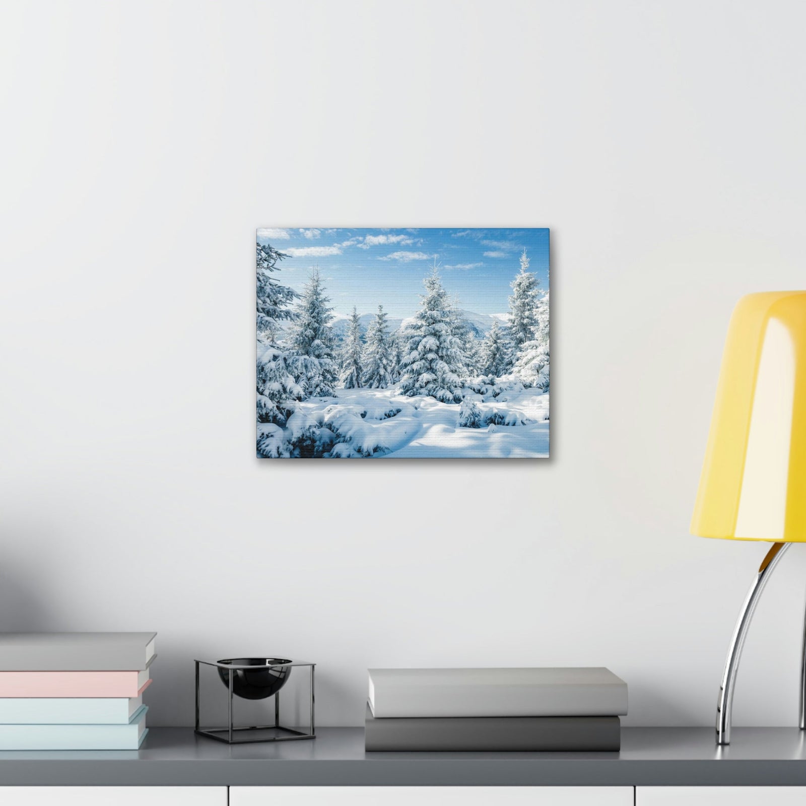 Refined Winter Snow Scene Beautiful Magnificent and Glorious Winter Beauty Nature Scene White Snow and Trees Wall Art Ready to Hang Unframed-Express Your Love Gifts