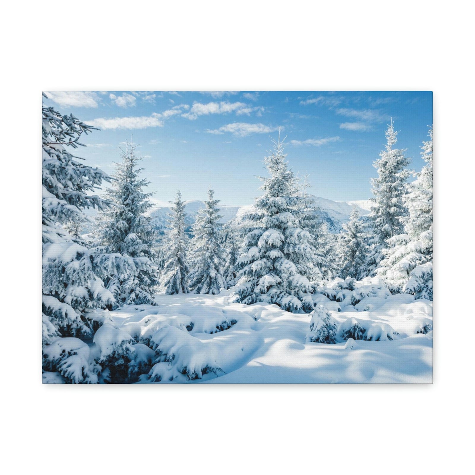 Refined Winter Snow Scene Beautiful Magnificent and Glorious Winter Beauty Nature Scene White Snow and Trees Wall Art Ready to Hang Unframed-Express Your Love Gifts