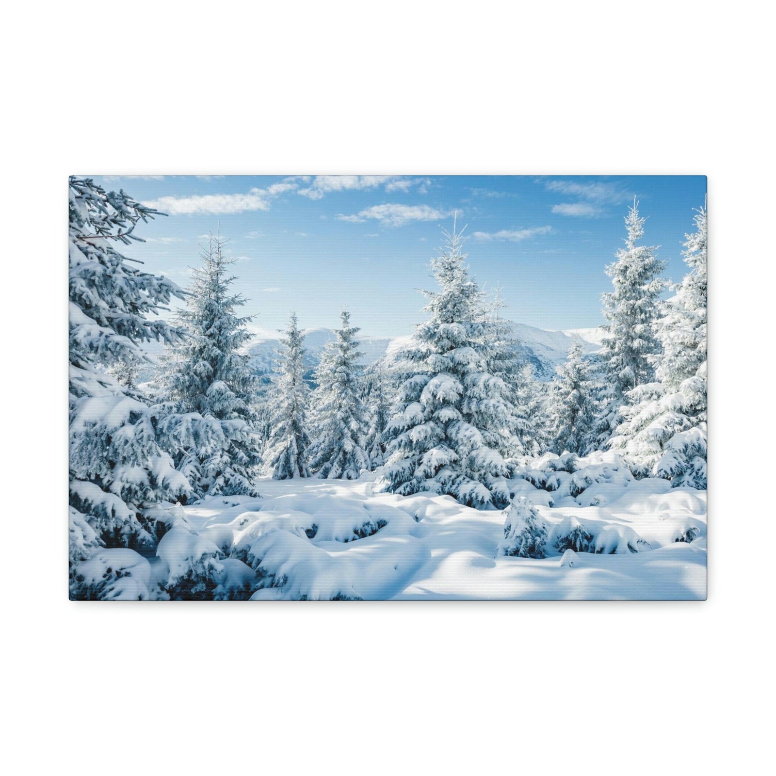 Refined Winter Snow Scene Beautiful Magnificent and Glorious Winter Beauty Nature Scene White Snow and Trees Wall Art Ready to Hang Unframed-Express Your Love Gifts