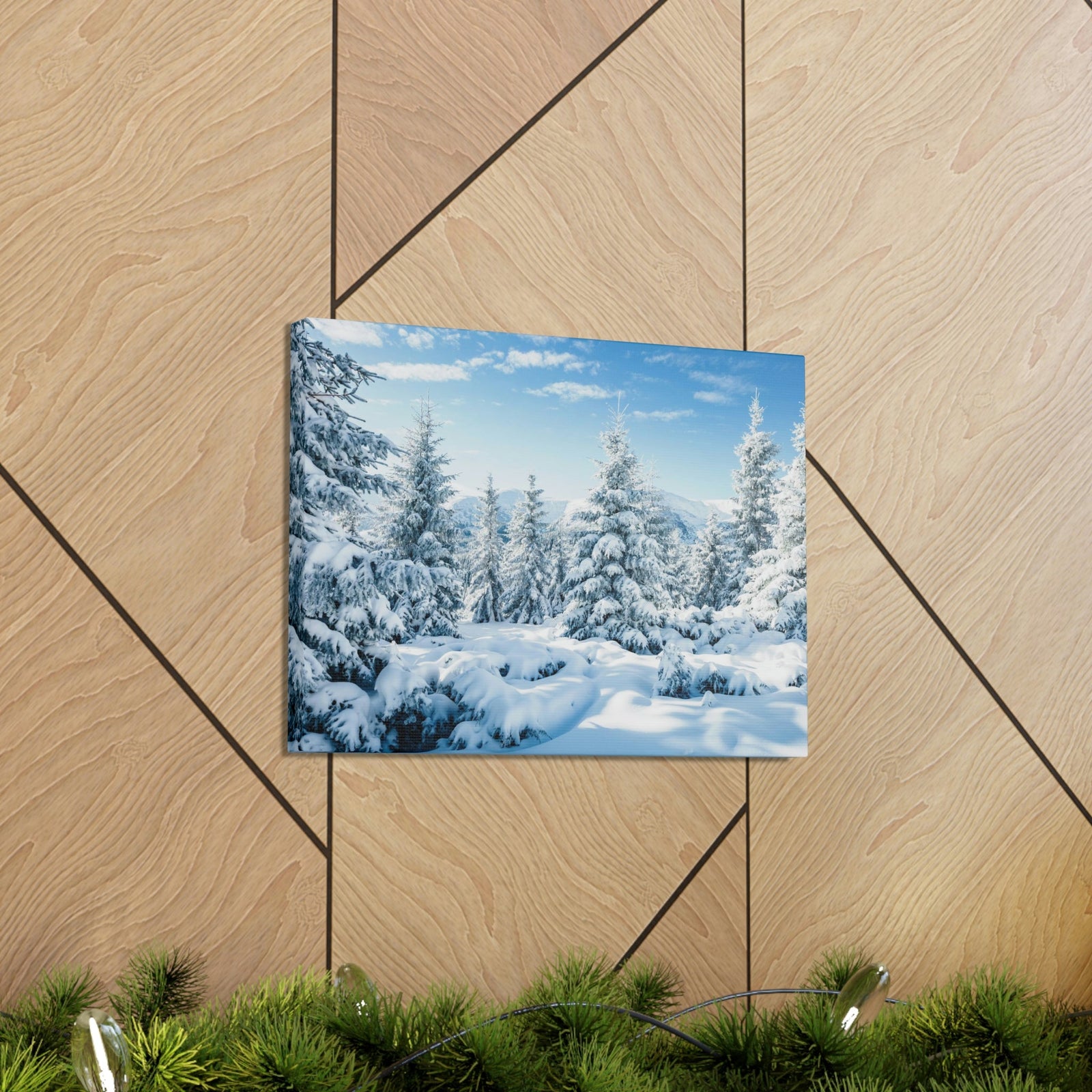 Refined Winter Snow Scene Beautiful Magnificent and Glorious Winter Beauty Nature Scene White Snow and Trees Wall Art Ready to Hang Unframed-Express Your Love Gifts
