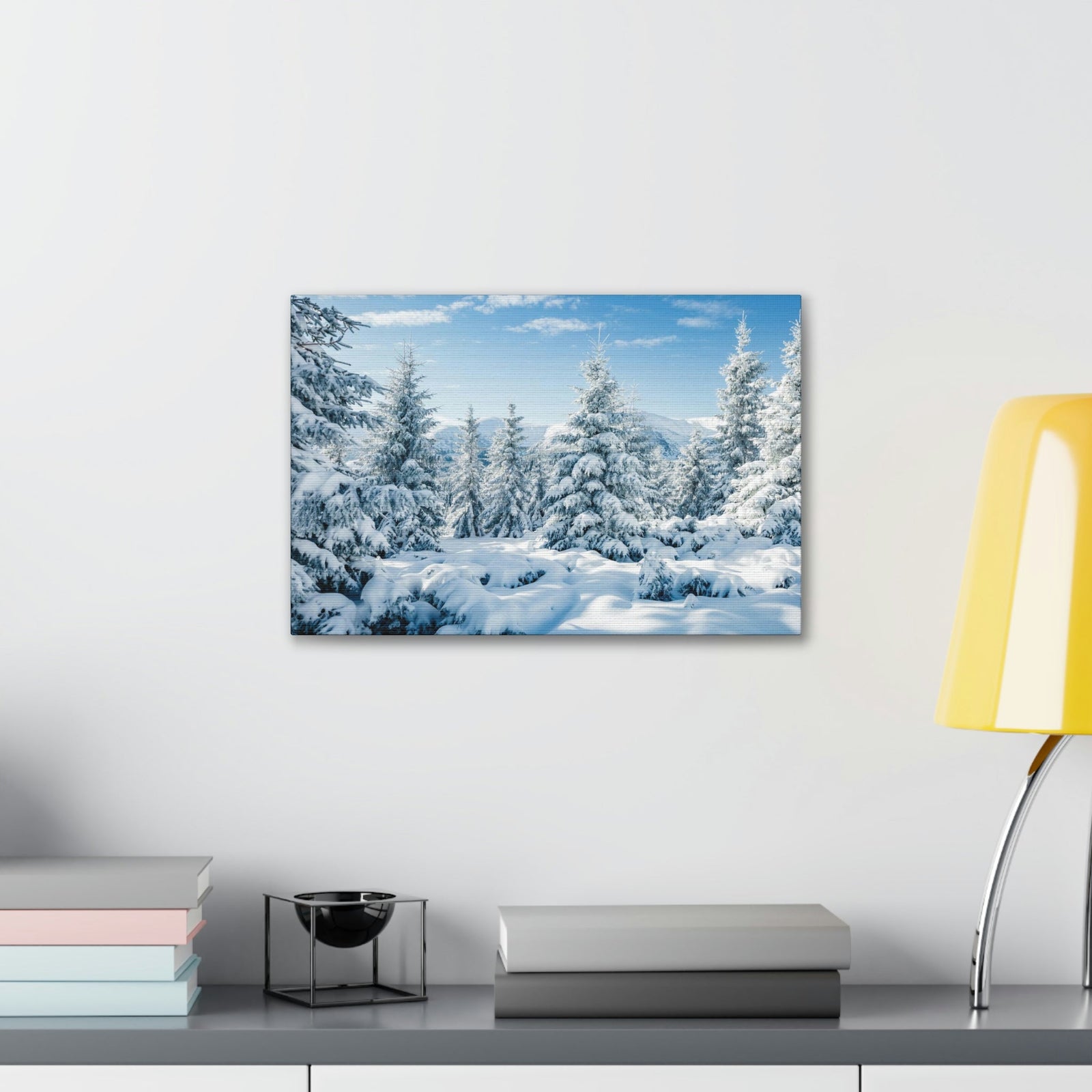 Refined Winter Snow Scene Beautiful Magnificent and Glorious Winter Beauty Nature Scene White Snow and Trees Wall Art Ready to Hang Unframed-Express Your Love Gifts