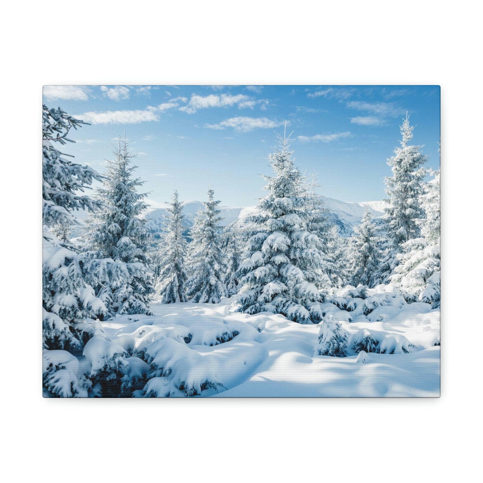 Refined Winter Snow Scene Beautiful Magnificent and Glorious Winter Beauty Nature Scene White Snow and Trees Wall Art Ready to Hang Unframed-Express Your Love Gifts
