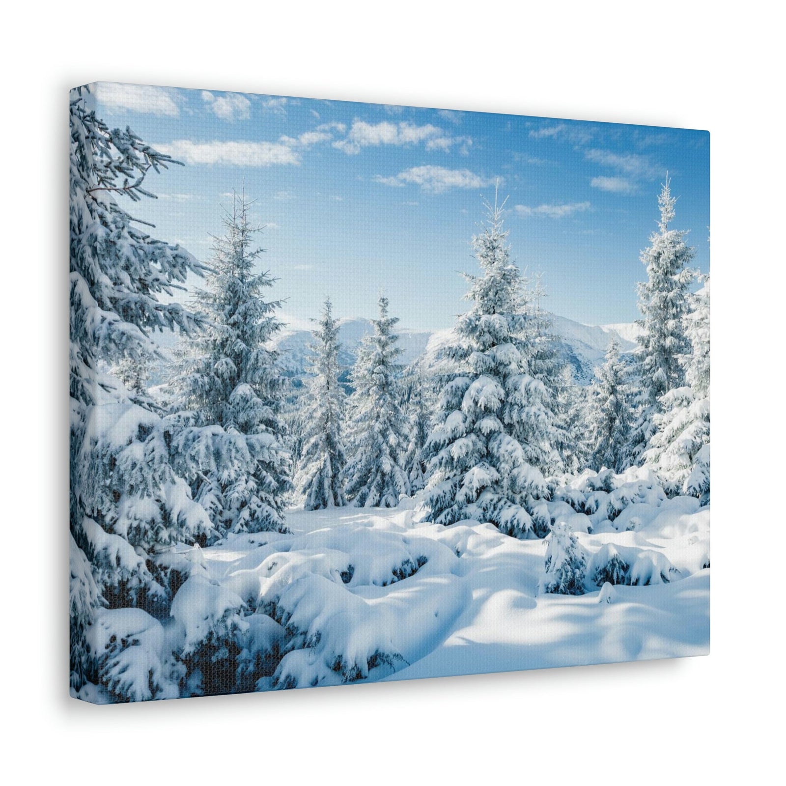 Refined Winter Snow Scene Beautiful Magnificent and Glorious Winter Beauty Nature Scene White Snow and Trees Wall Art Ready to Hang Unframed-Express Your Love Gifts