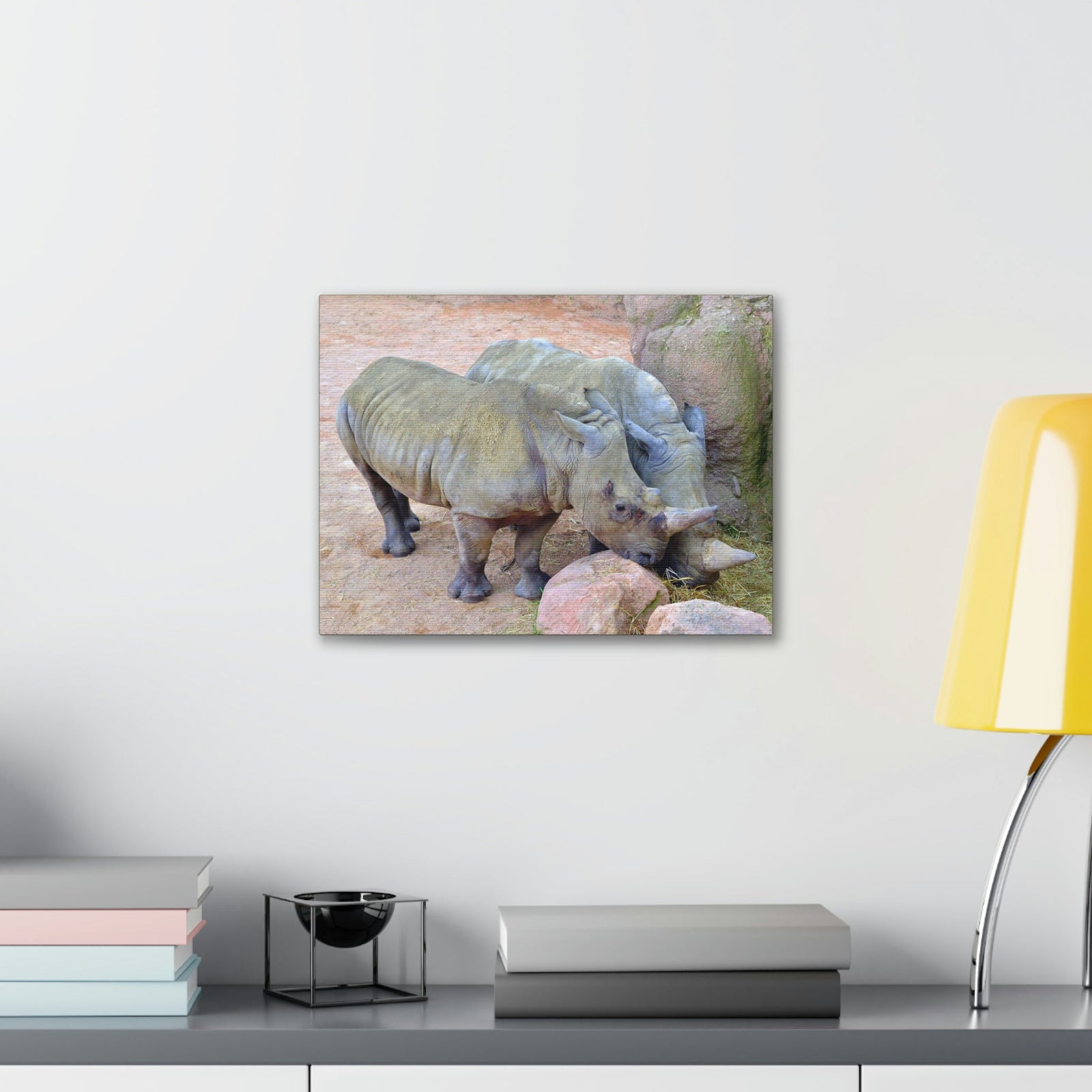Scripture Walls Rhino Couple Rhino Couple Print Animal Wall Art Wildlife Canvas Prints Wall Art Ready to Hang Unframed-Express Your Love Gifts