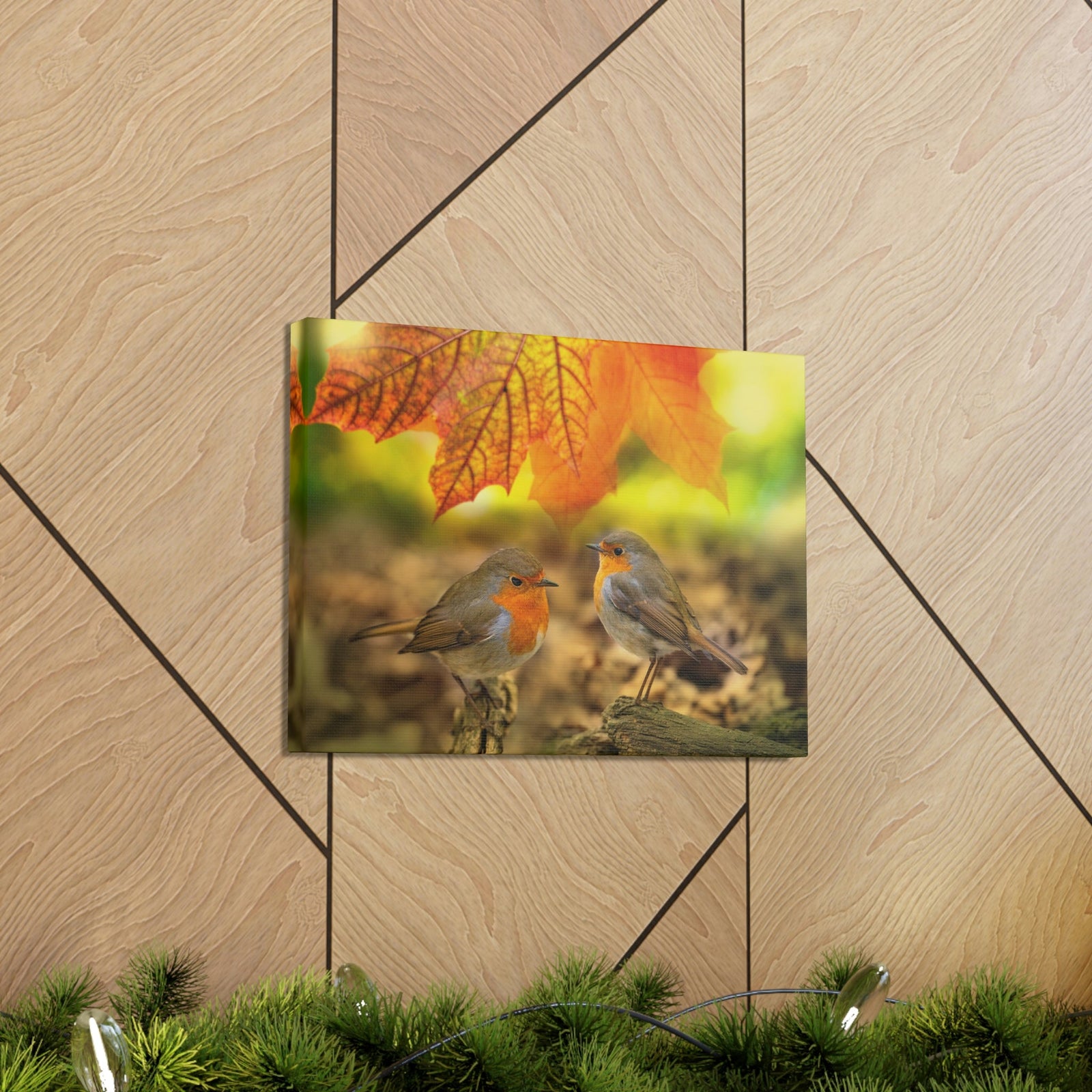 Scripture Walls Robins in the Forest Print Animal Wall Art Wildlife Canvas Prints Wall Art Ready to Hang Unframed-Express Your Love Gifts