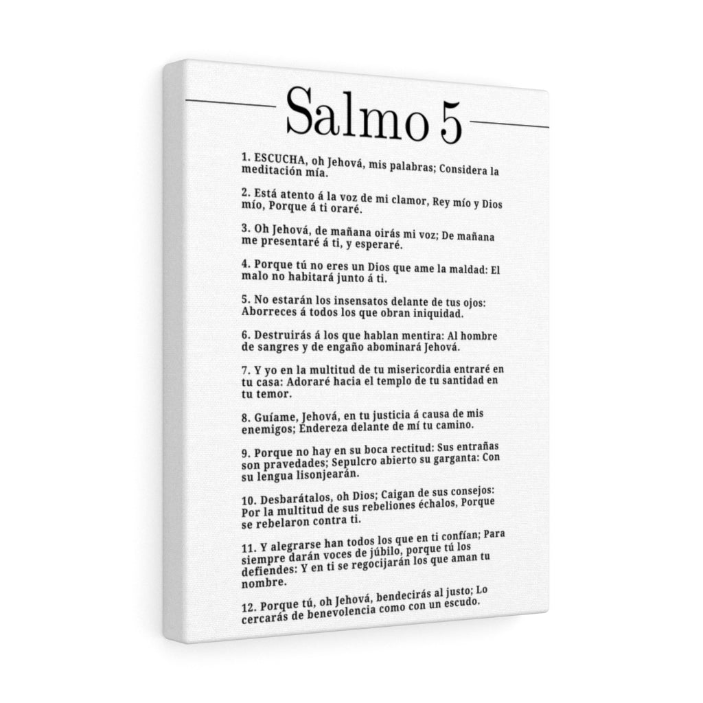 Salmo 5 Impresion De Arte Crist en Blanco Psalm 5 Spanish Ready to Hang Bible Canvas Unframed-Express Your Love Gifts