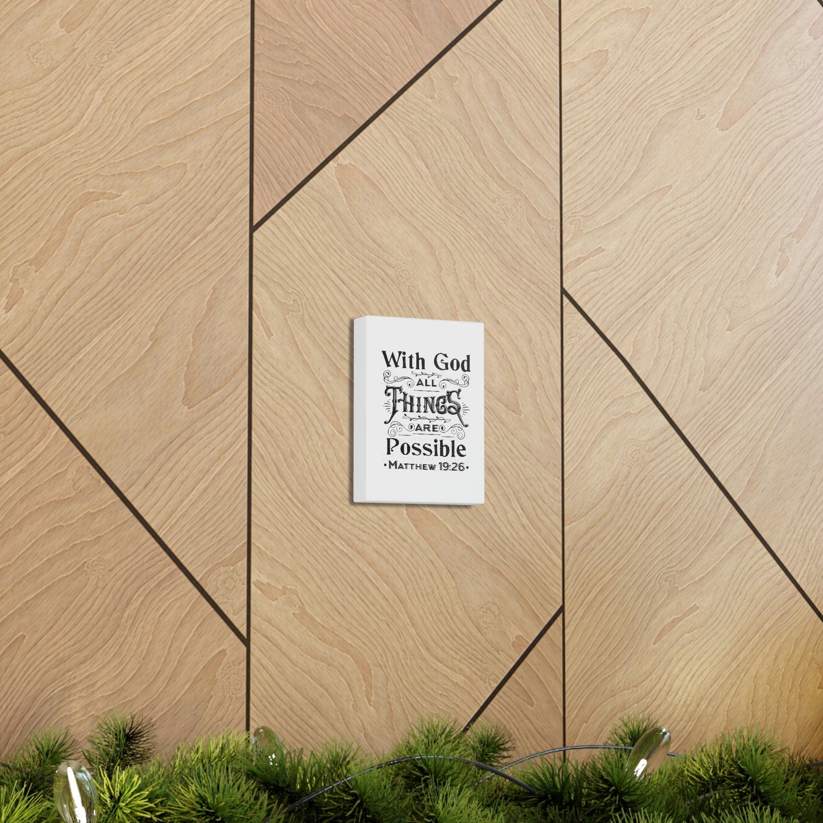 Scripture Canva Things Are Possible Matthew 19:26 Christian Wall Art Bible Verse Print Ready To Hang Unframed-Express Your Love Gifts
