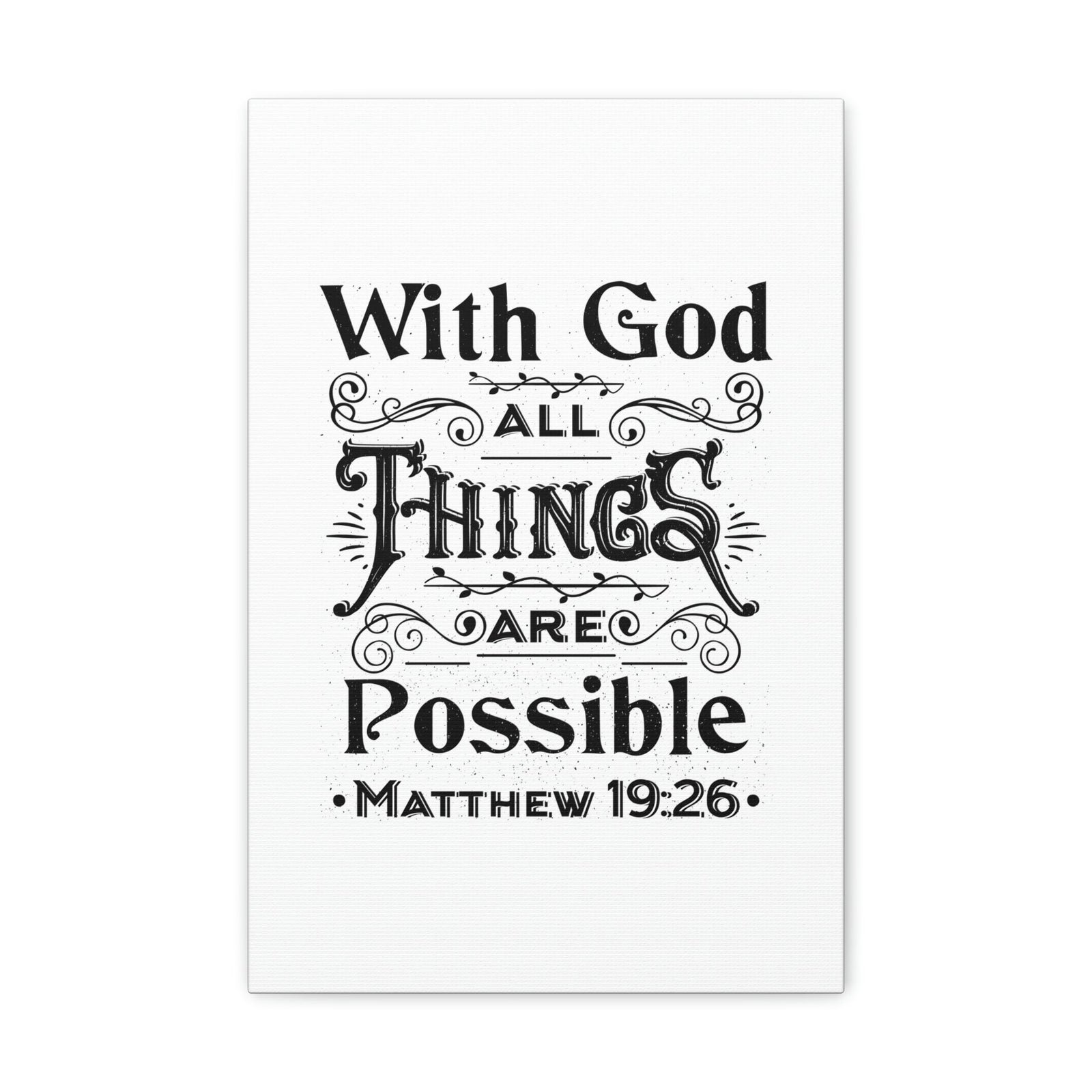 Scripture Canva Things Are Possible Matthew 19:26 Christian Wall Art Bible Verse Print Ready To Hang Unframed-Express Your Love Gifts