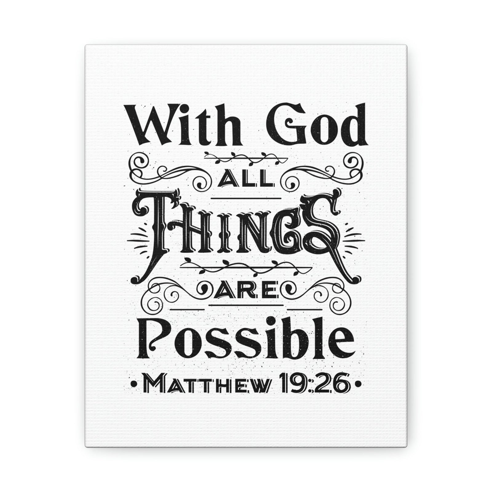 Scripture Canva Things Are Possible Matthew 19:26 Christian Wall Art Bible Verse Print Ready To Hang Unframed-Express Your Love Gifts