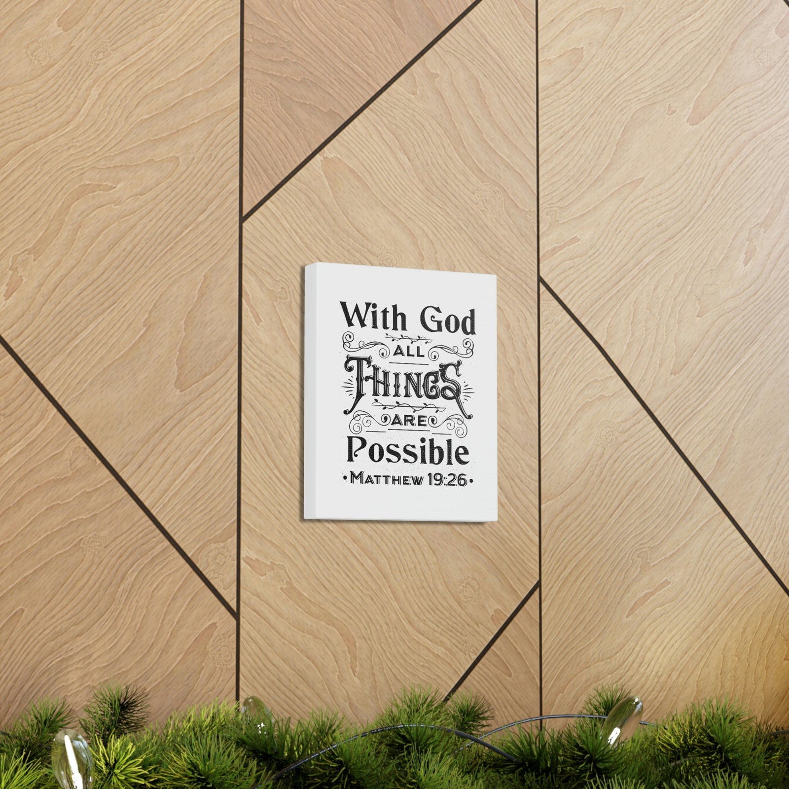 Scripture Canva Things Are Possible Matthew 19:26 Christian Wall Art Bible Verse Print Ready To Hang Unframed-Express Your Love Gifts