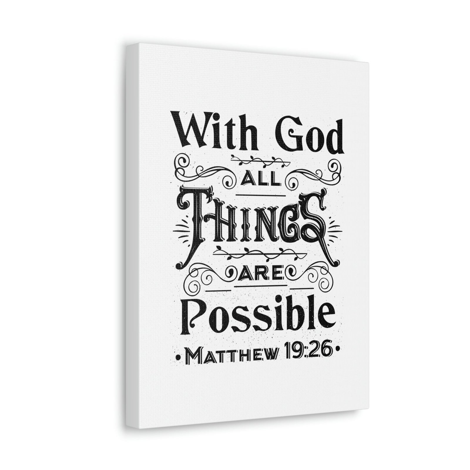 Scripture Canva Things Are Possible Matthew 19:26 Christian Wall Art Bible Verse Print Ready To Hang Unframed-Express Your Love Gifts