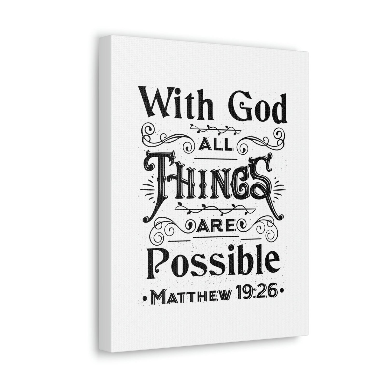 Scripture Canva Things Are Possible Matthew 19:26 Christian Wall Art Bible Verse Print Ready To Hang Unframed-Express Your Love Gifts